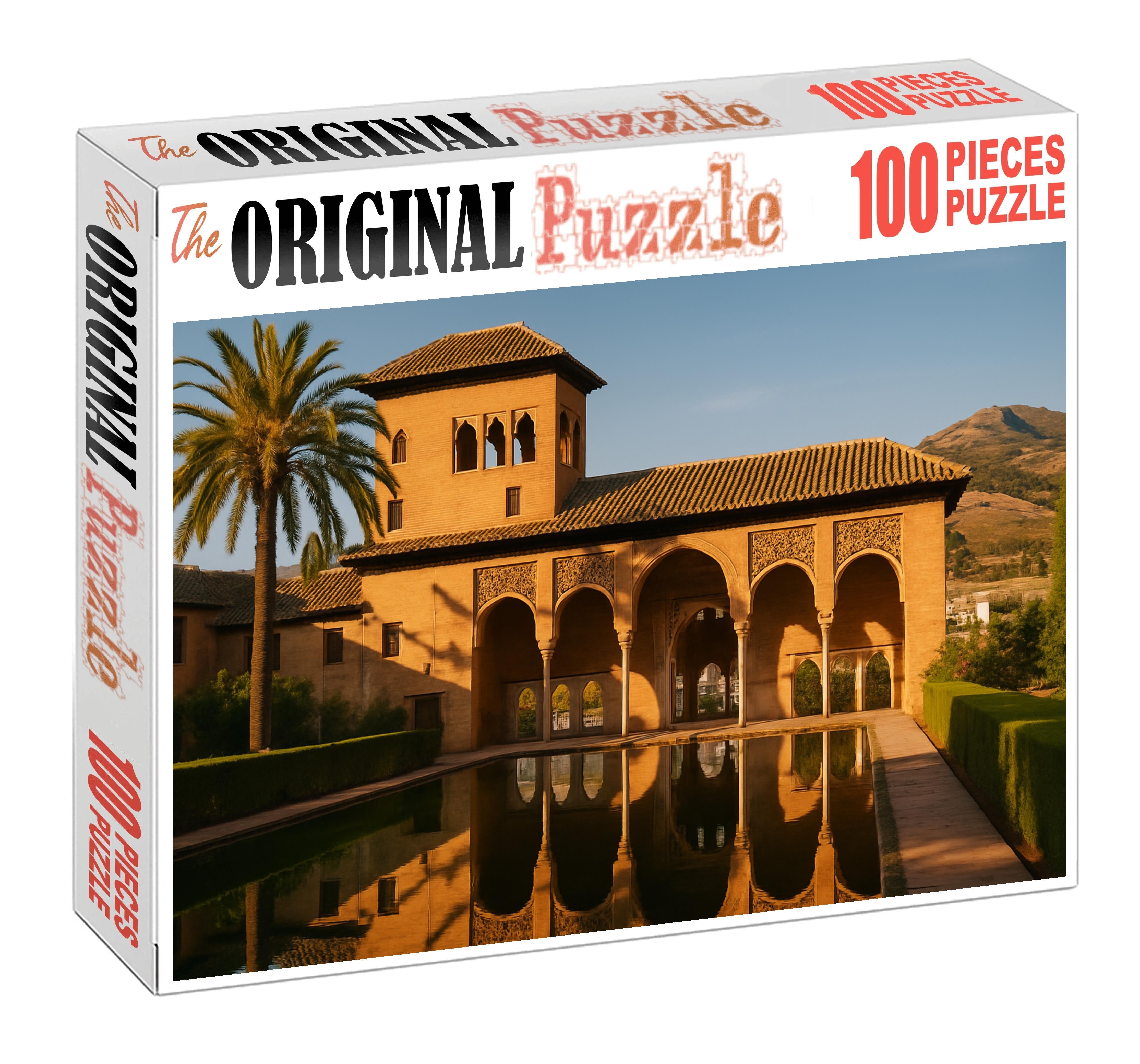 Alhambra Palace Granada Spain Identified By 7423 For Its Islamic Architectural Splendor Custom Jigsaw Puzzle