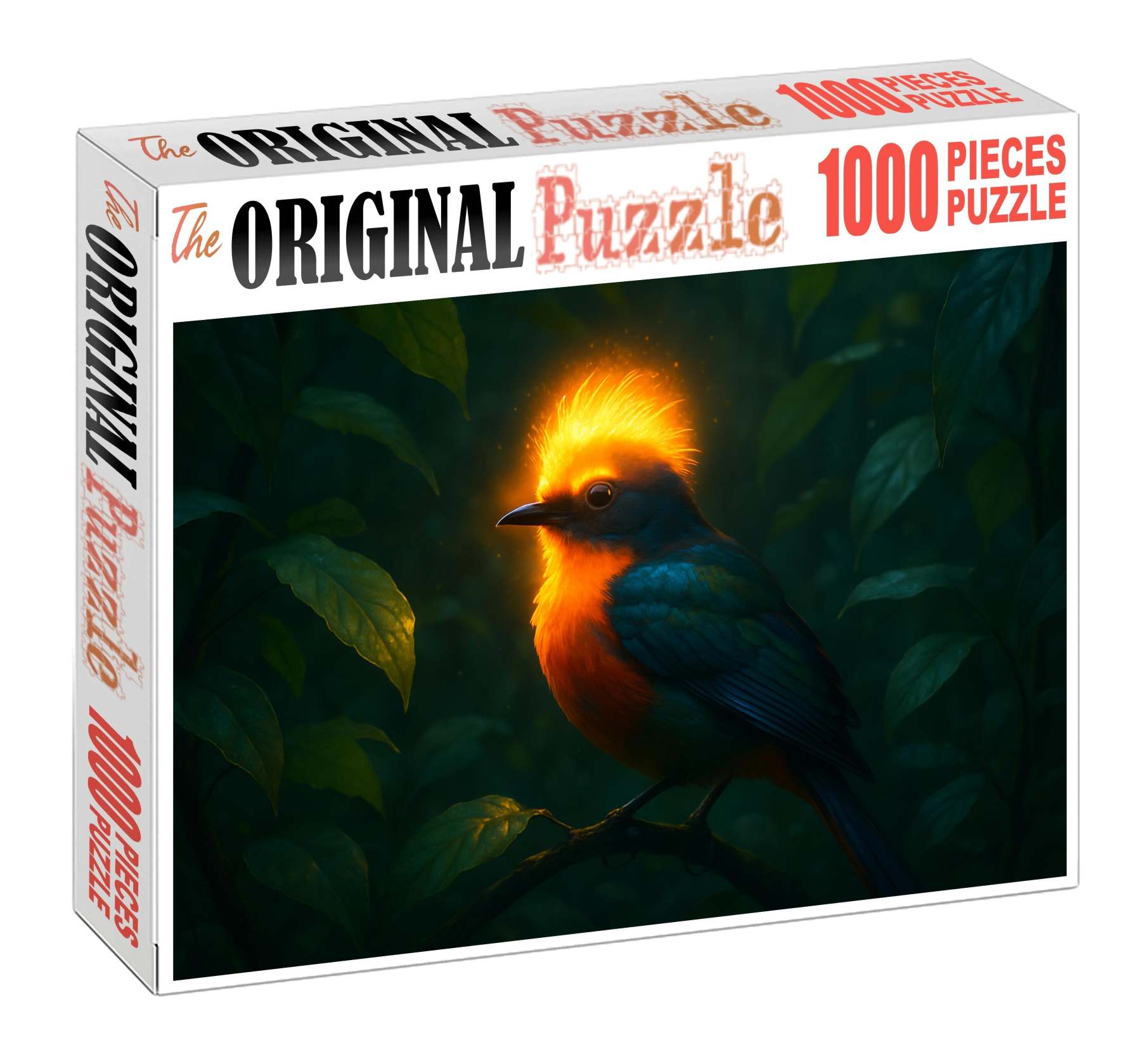 Glowing Hornbill Vibrantly Plumed Bird With Luminescent Crest And Social Foraging Habits Puzzle Collection
