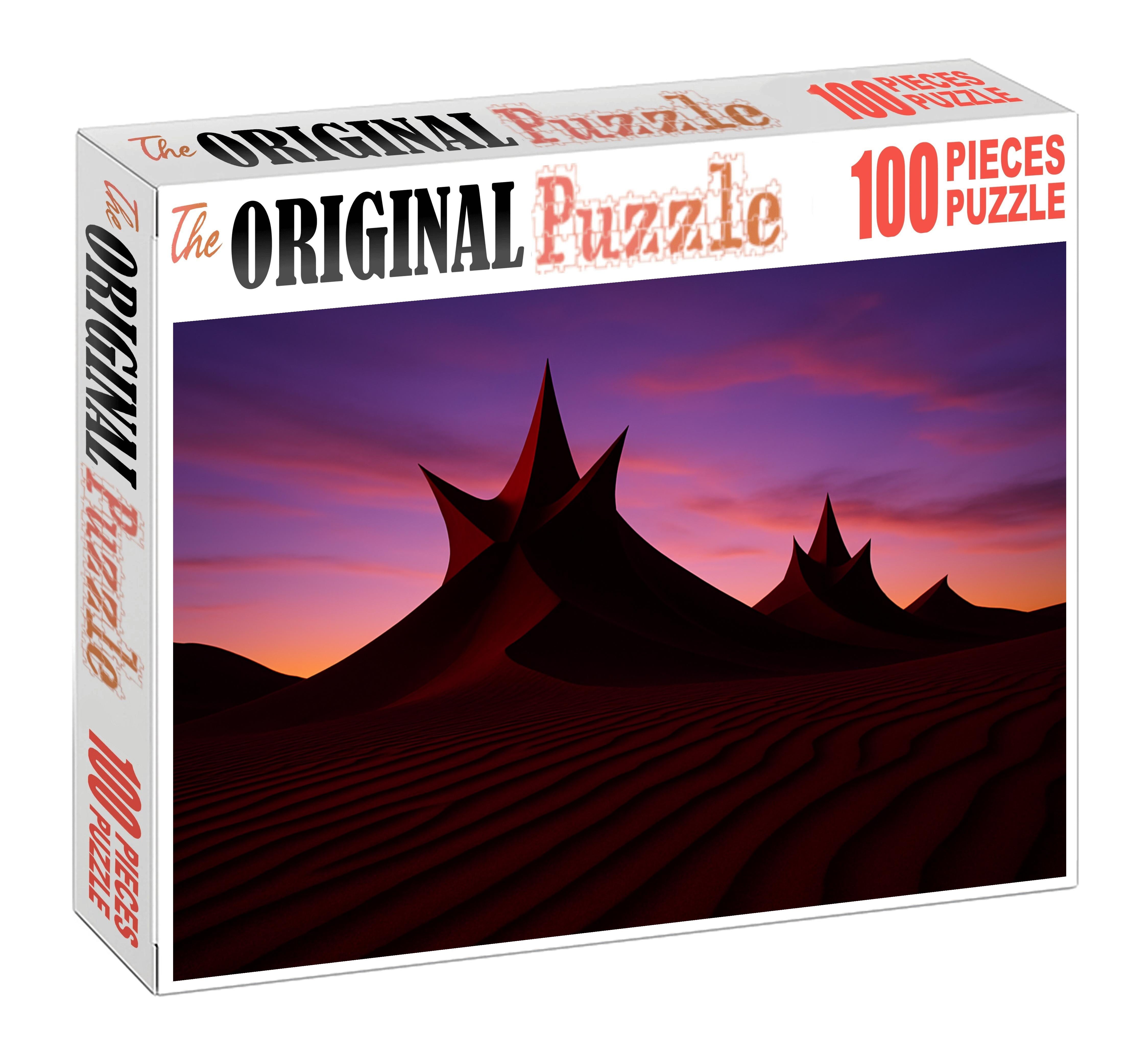 Crimson Ridge Rugged Star Dunes At Twilight Puzzle Challenge