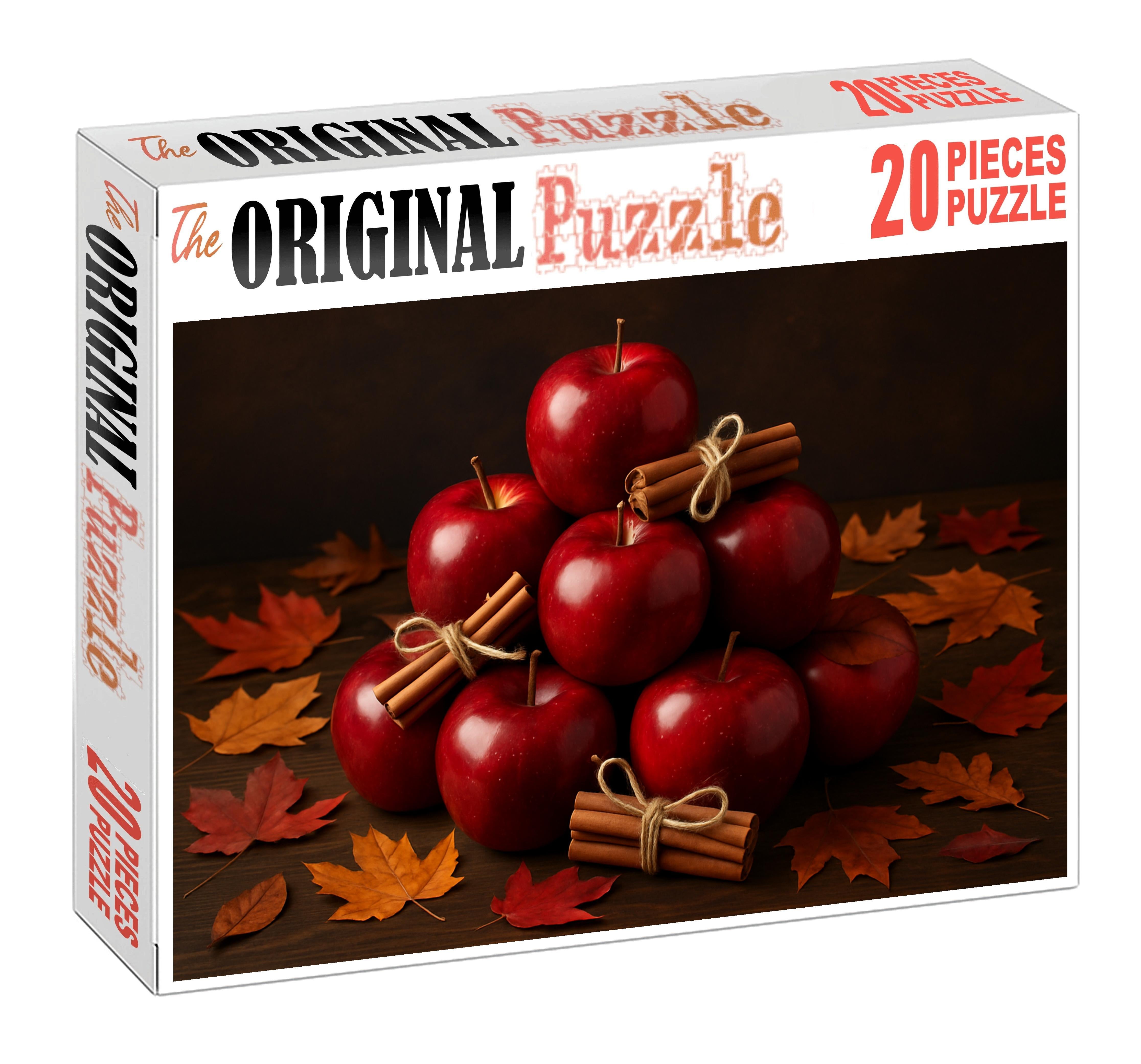 Candy Apple Orchard Glossy Red Apples And Cinnamon Stick Accents Puzzle Challenge