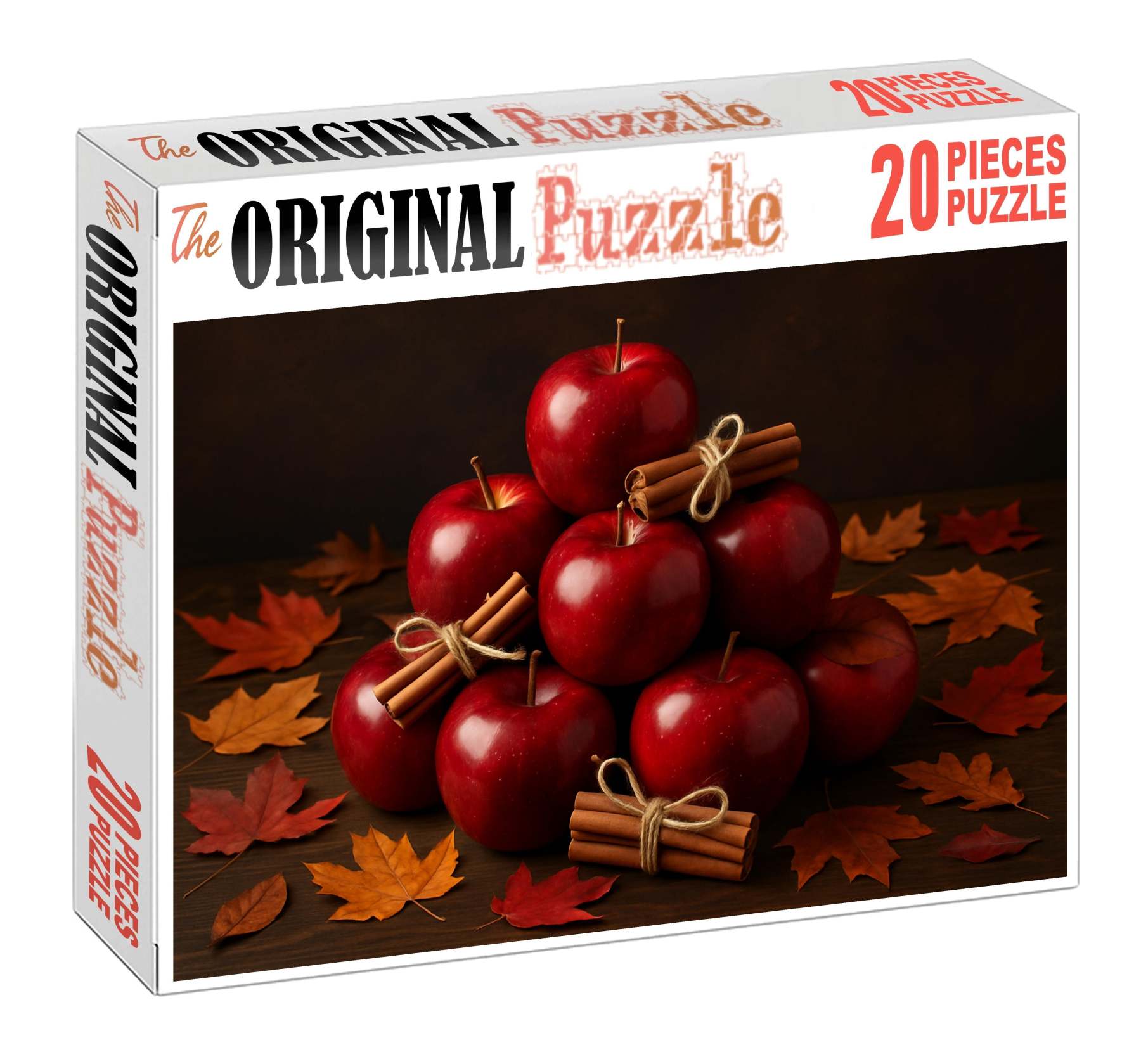 Candy Apple Orchard Glossy Red Apples And Cinnamon Stick Accents Puzzle Challenge