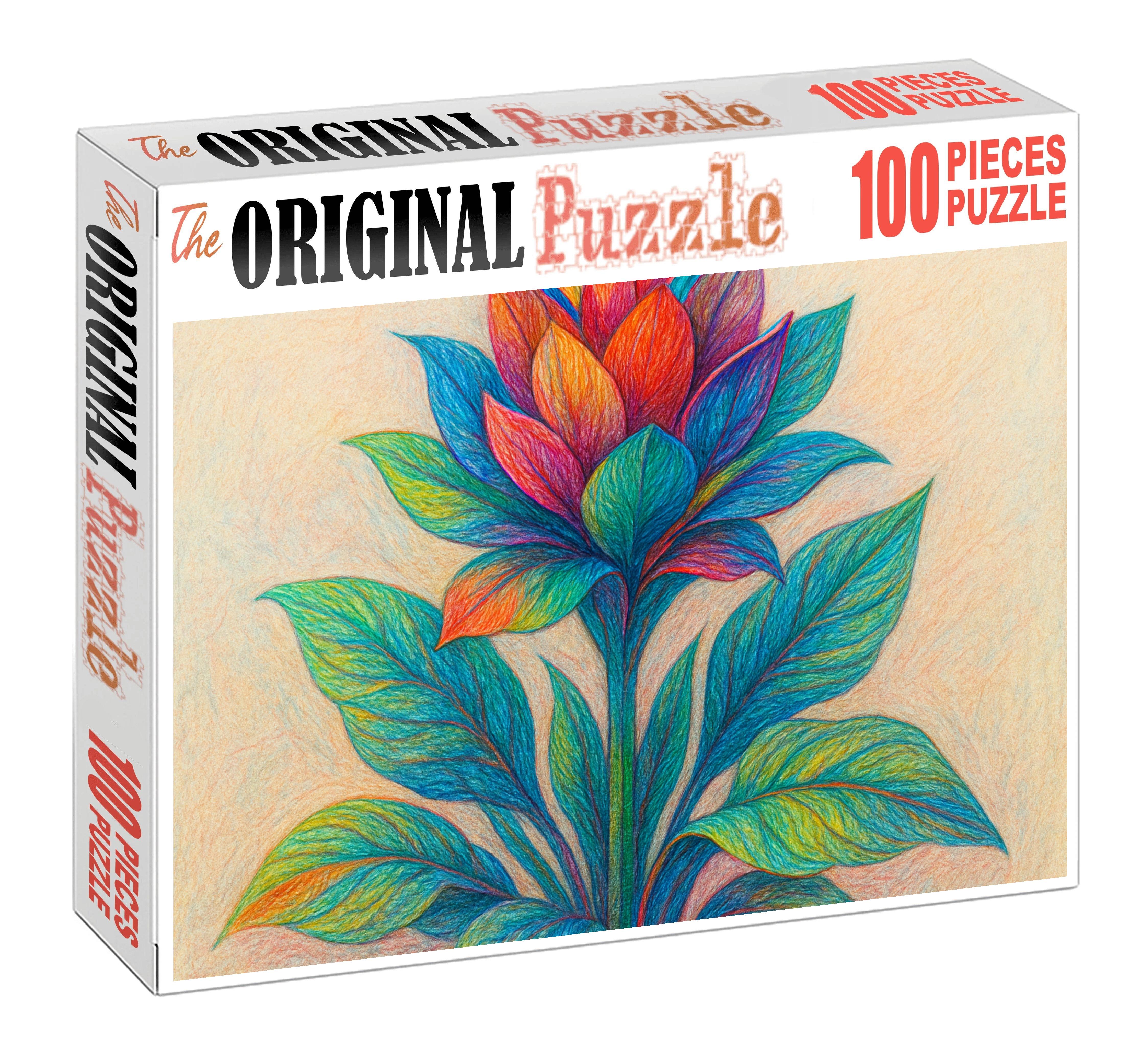 Fantastical Plant Hybrid Colored Pencil Drawing Of Imaginary Flora With Layered Textures 1000 Piece Puzzle