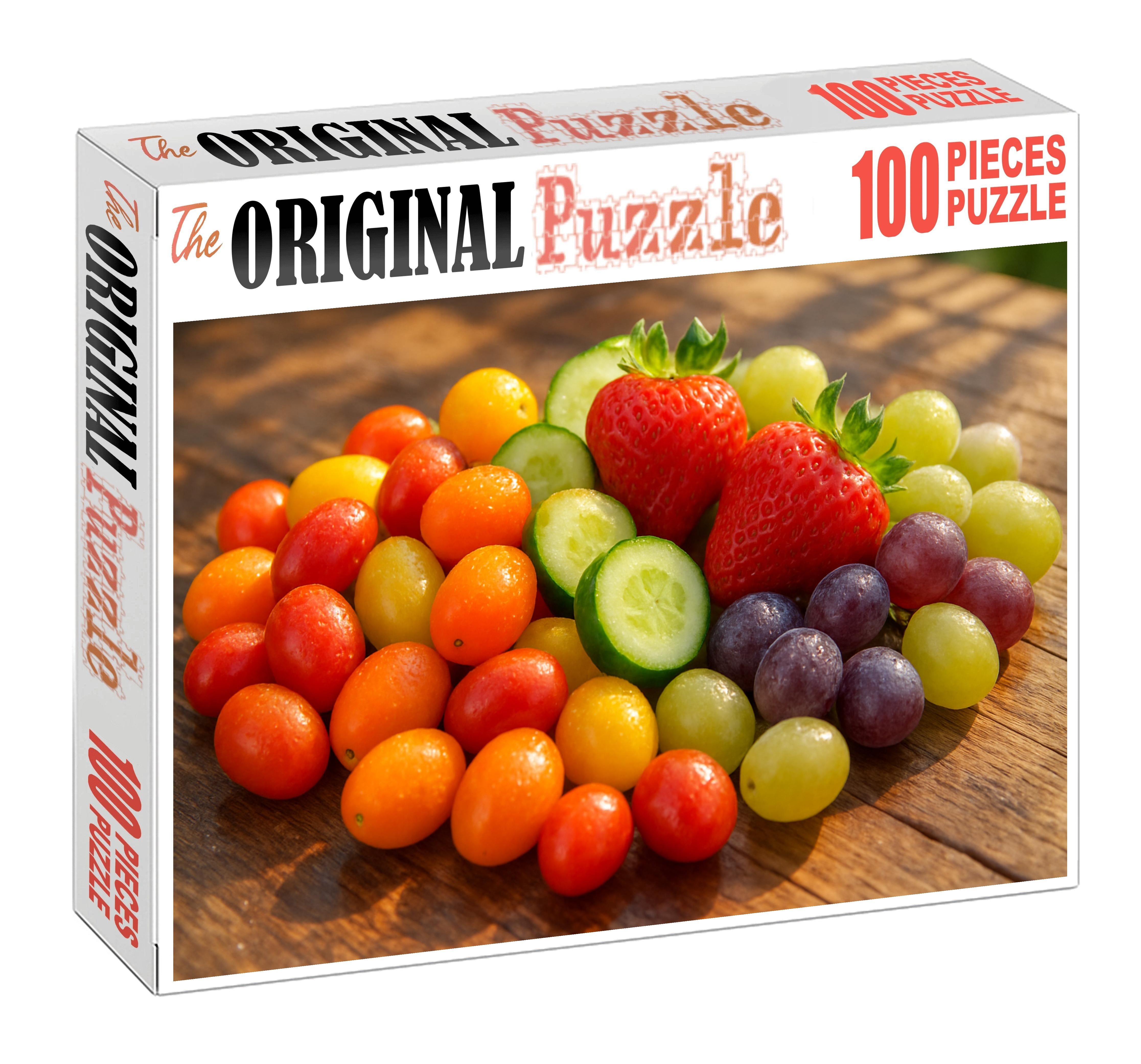 Garden Fresh Mix Colorful Fusion Of Cherry Tomatoes Cucumbers Strawberries And Black Grapes 1000 Piece Puzzle