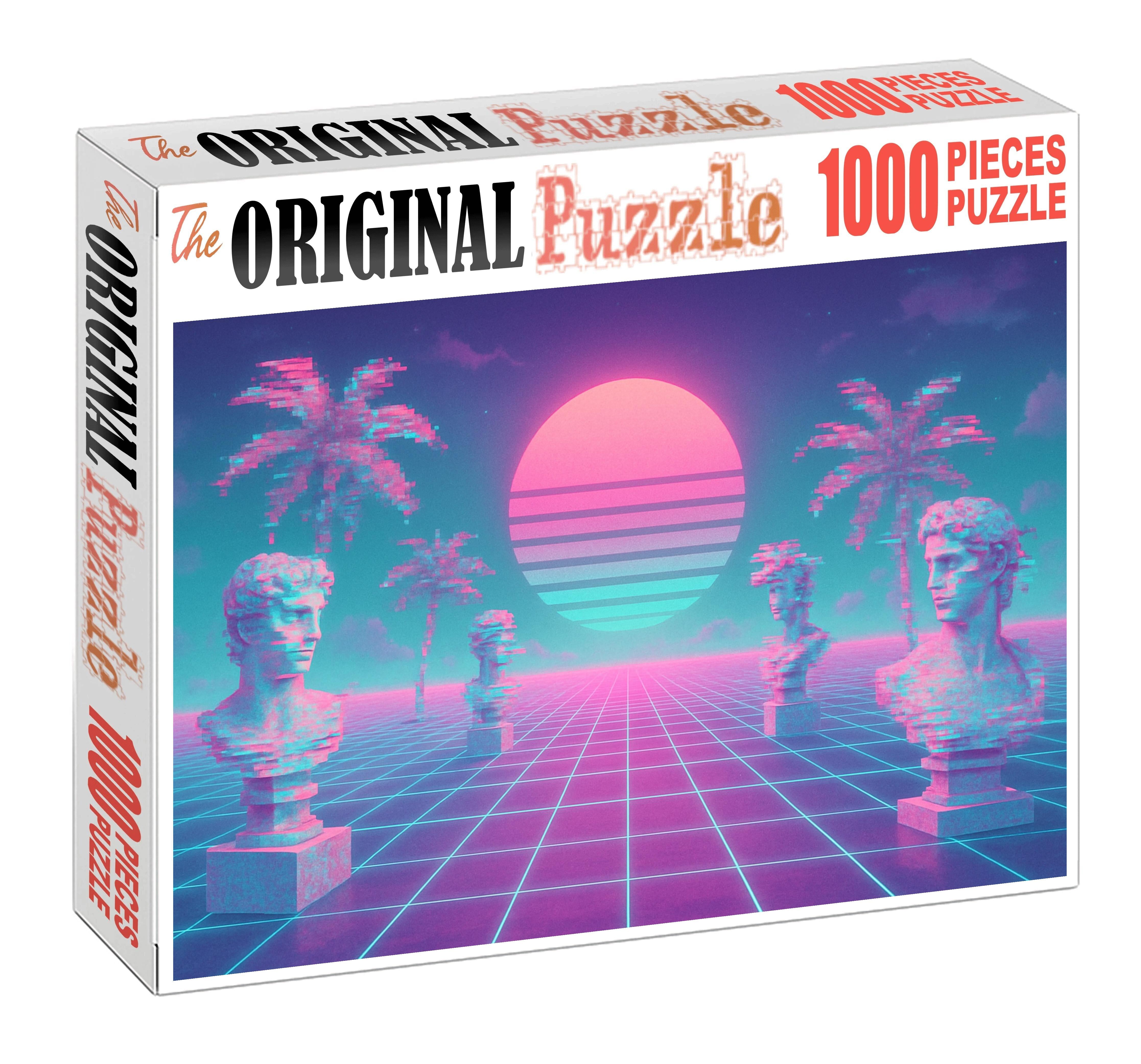 Vaporwave Dreamscape Surreal Internet Nostalgia And Pastel Hues 50 Piece Puzzle