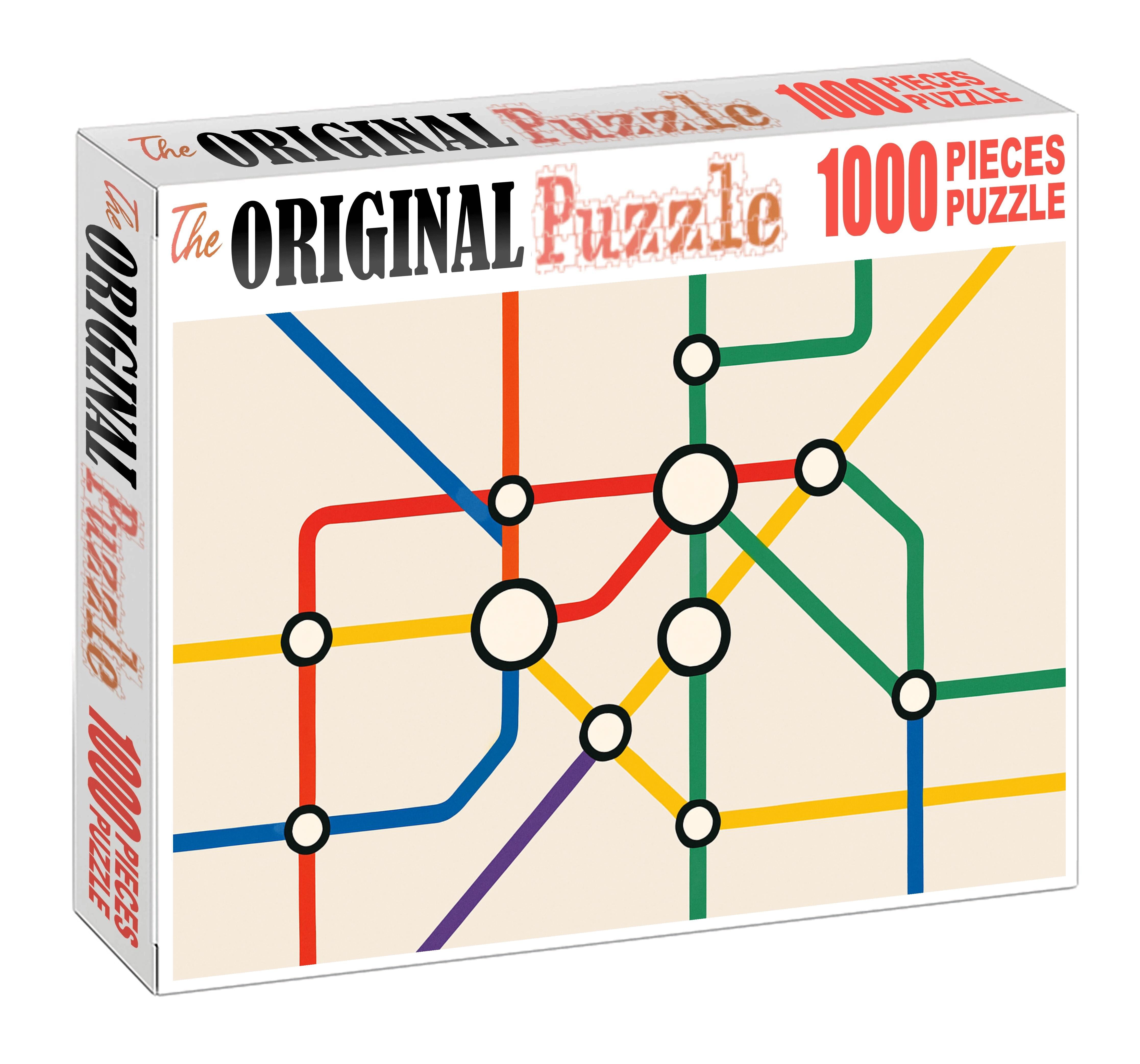 Abstract Transit Network Map Premium Puzzle Pieces