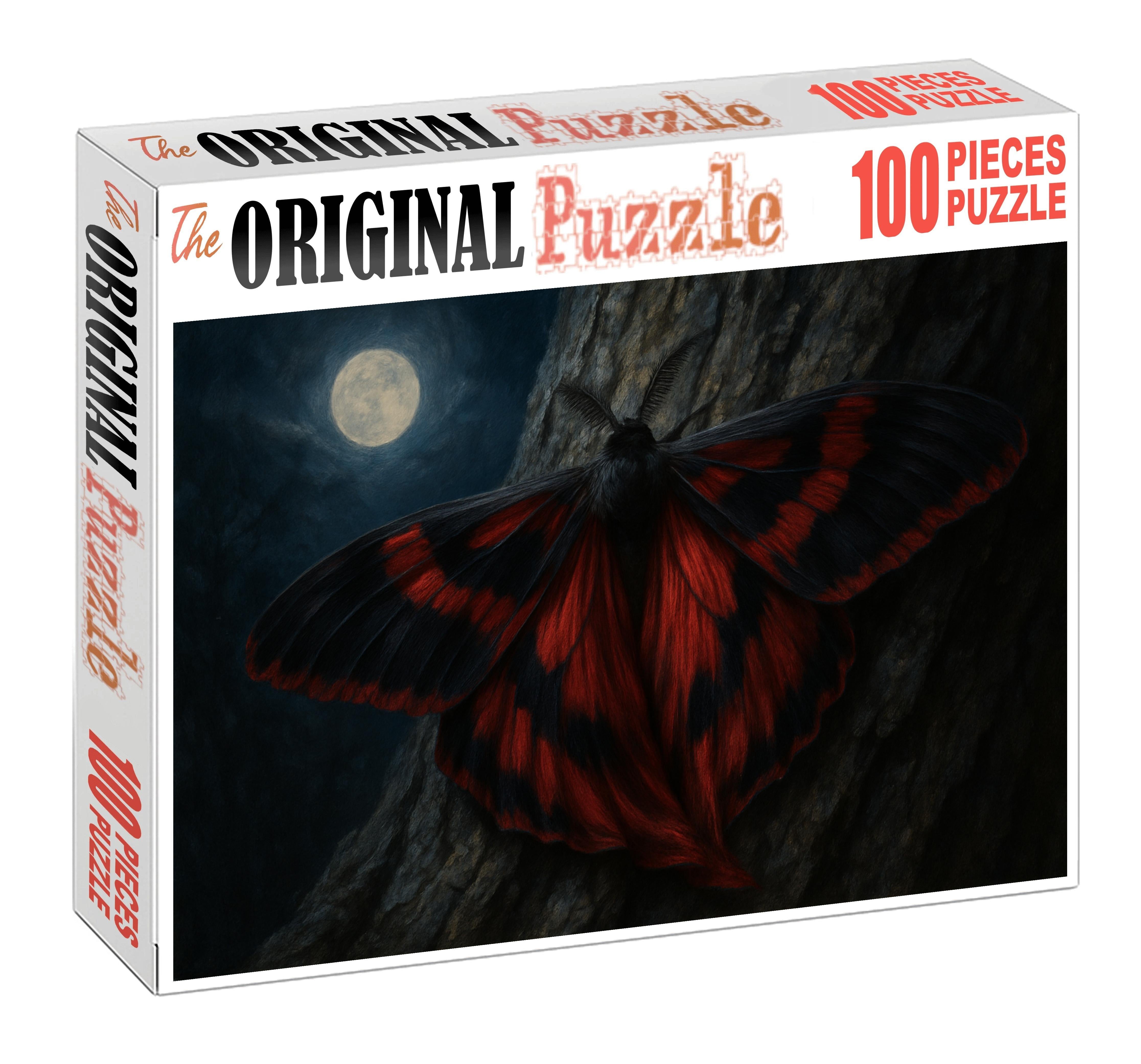 Crimson Veil Moth Large Insect With Flowing Wing Patterns Puzzle Fun