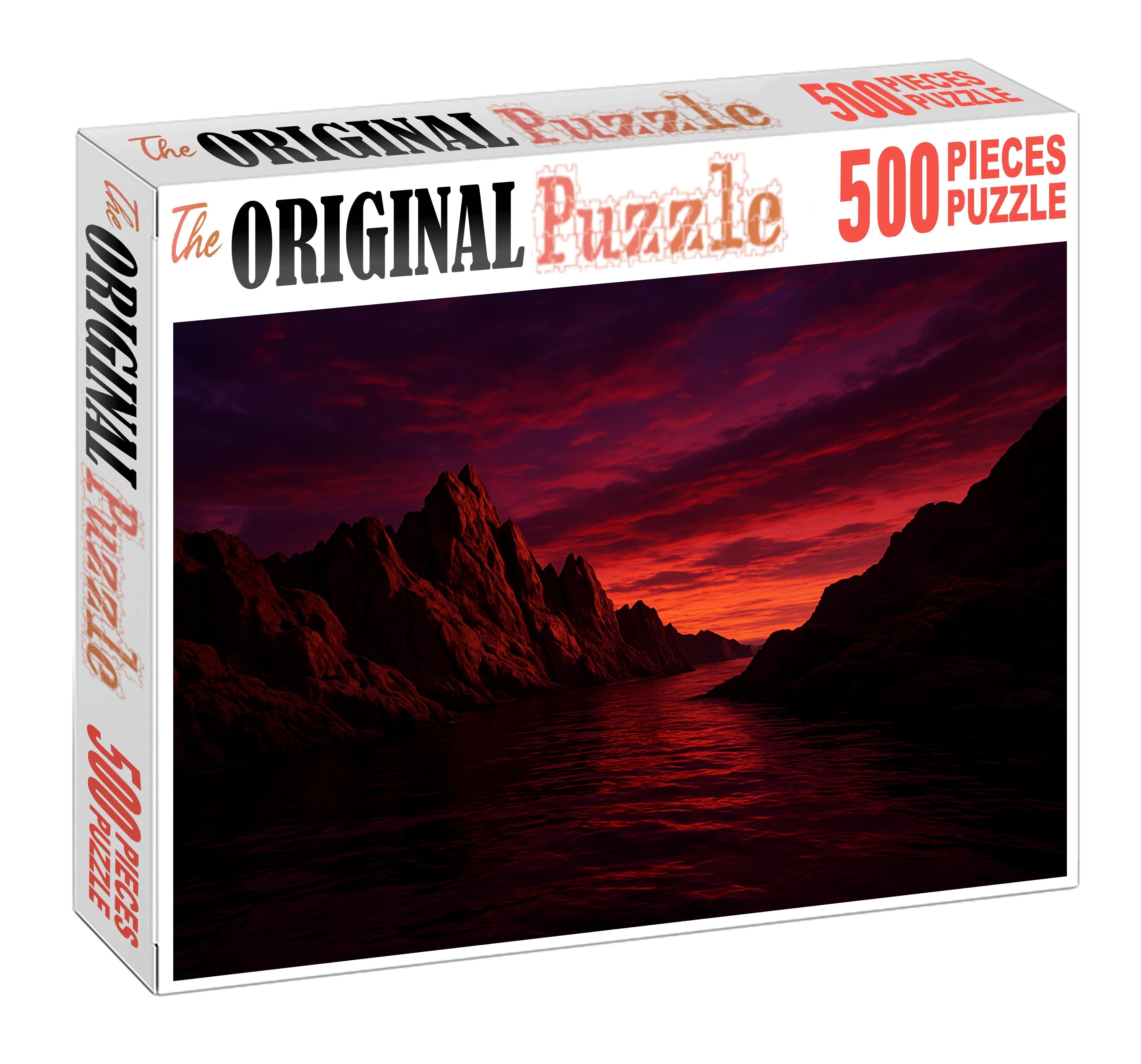 Crimson Cliffs At Dusk 200 Piece Puzzle