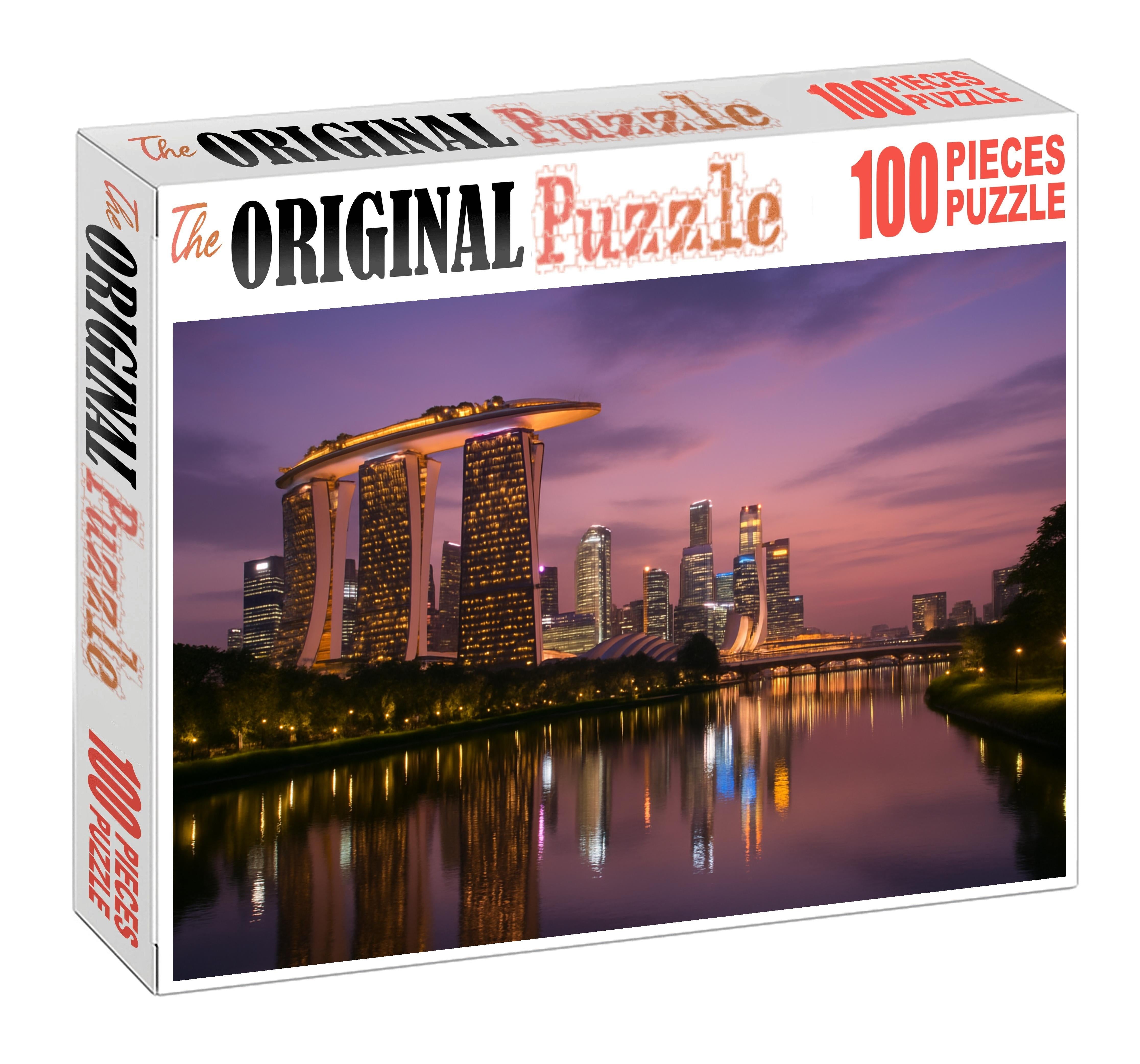 Singapore Marina Bay Skyline Futuristic Waterfront Cluster With Marina Bay Sands Easy Puzzles