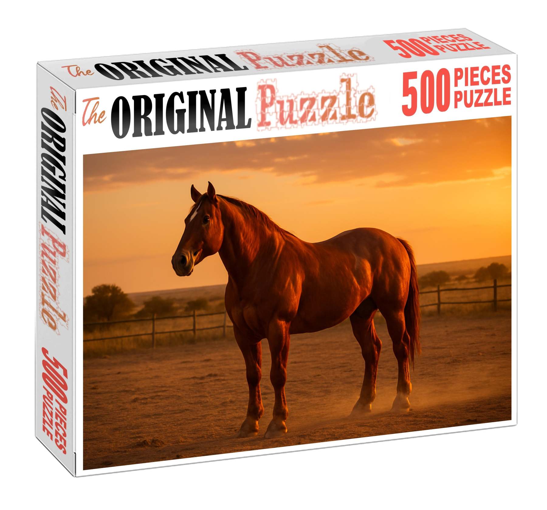 Rustic Copper Charger Sturdy Sorrel Gelding For Ranch Work Custom Jigsaw Puzzle