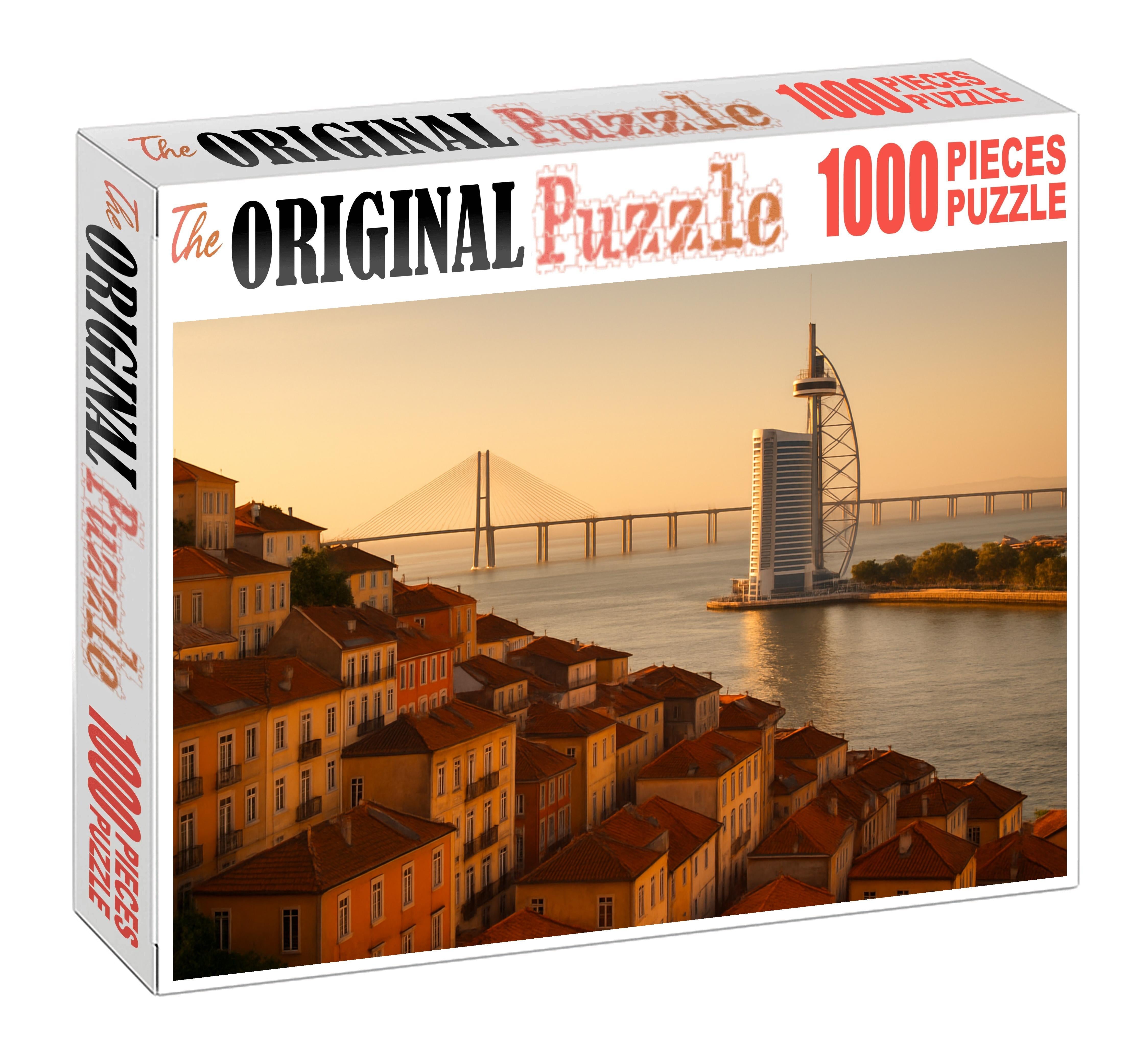 Lisbon Riverfront Skyline Historic Charm Meets Contemporary Revival 300 Piece Puzzle