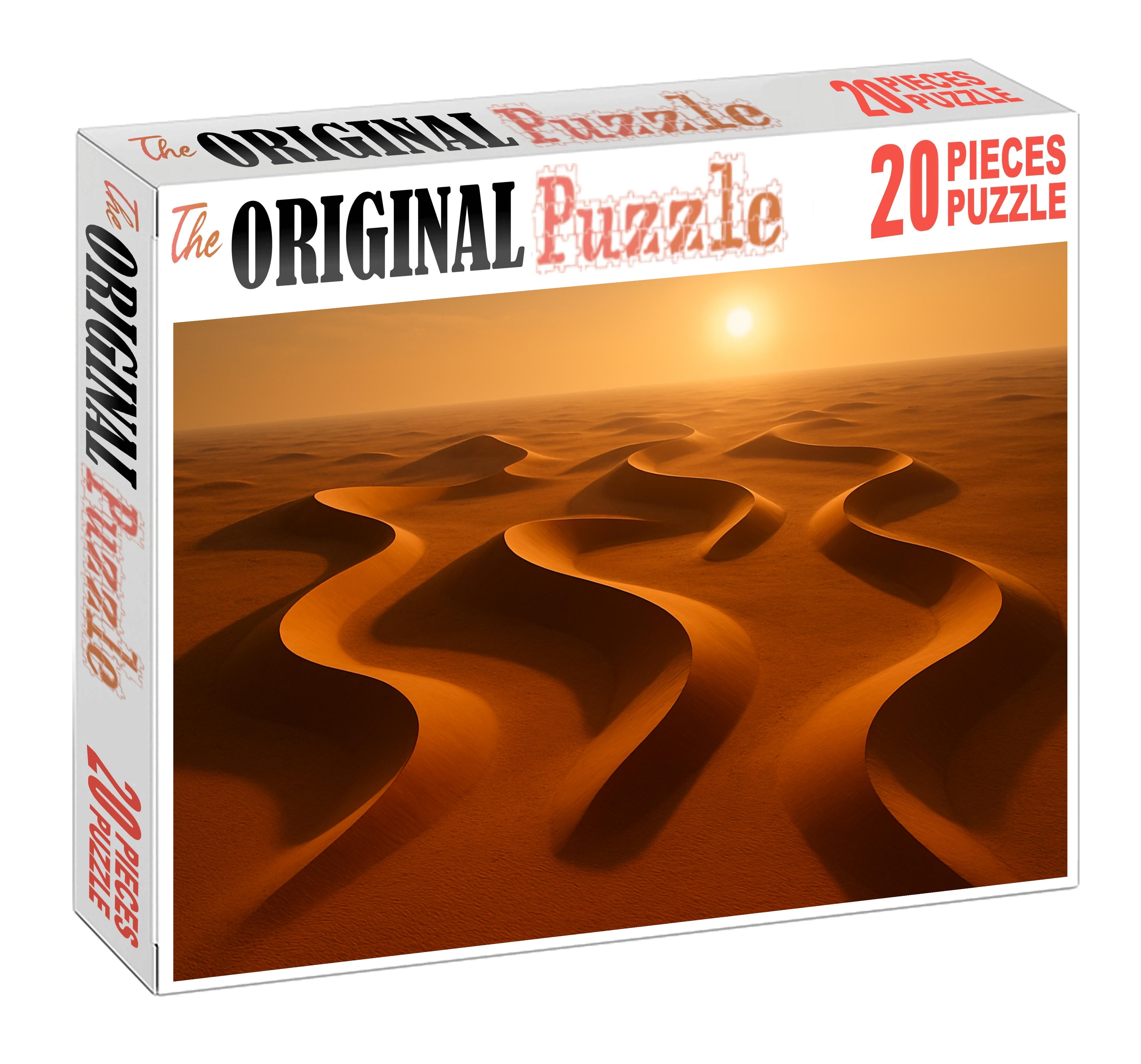 Golden Serpent Dunes Curving Lines Of Liquid Light Premium Puzzle Pieces