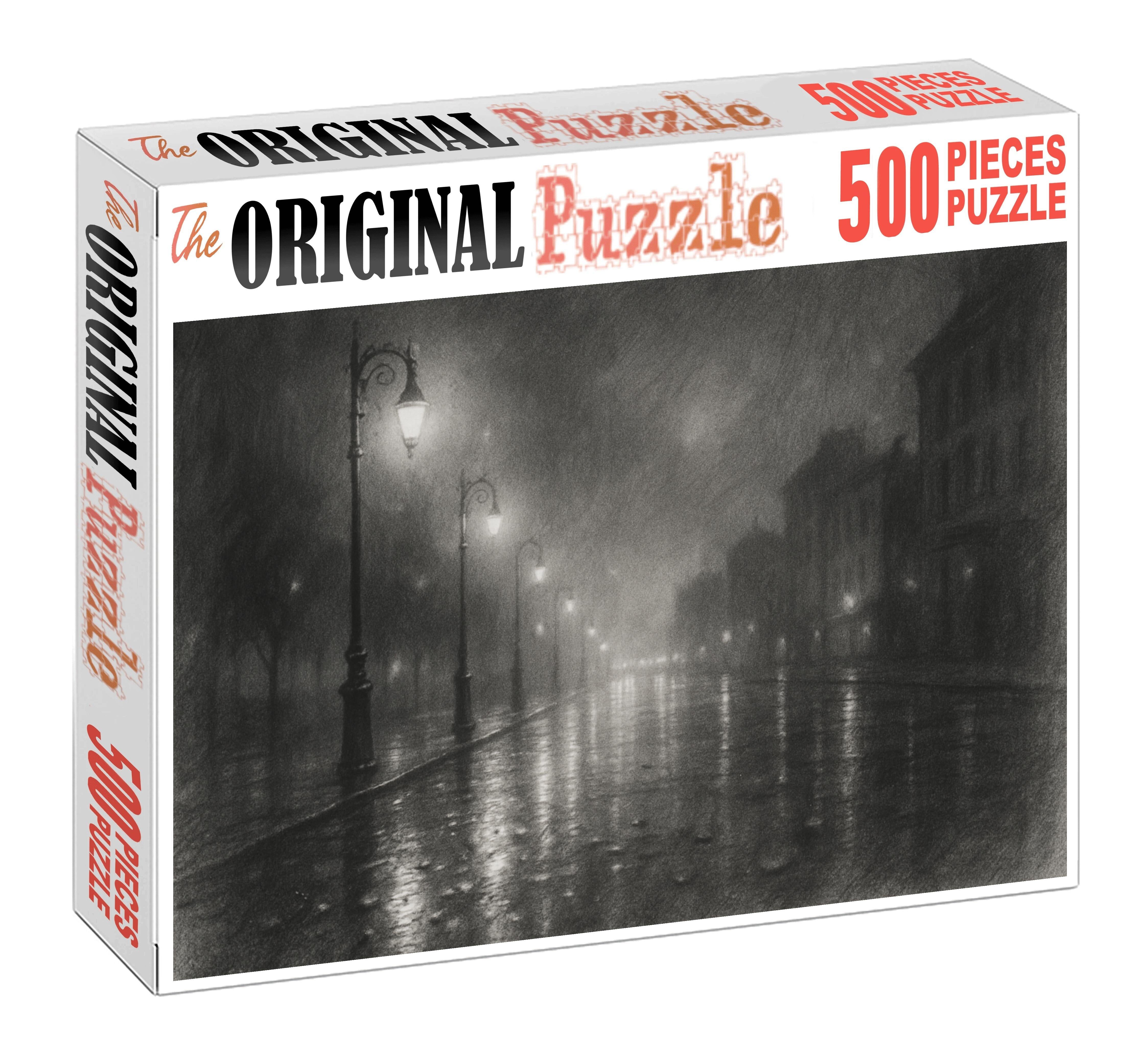 Nocturnal City Reflections Soft Graphite And Charcoal Urban Nightscape Family Puzzles