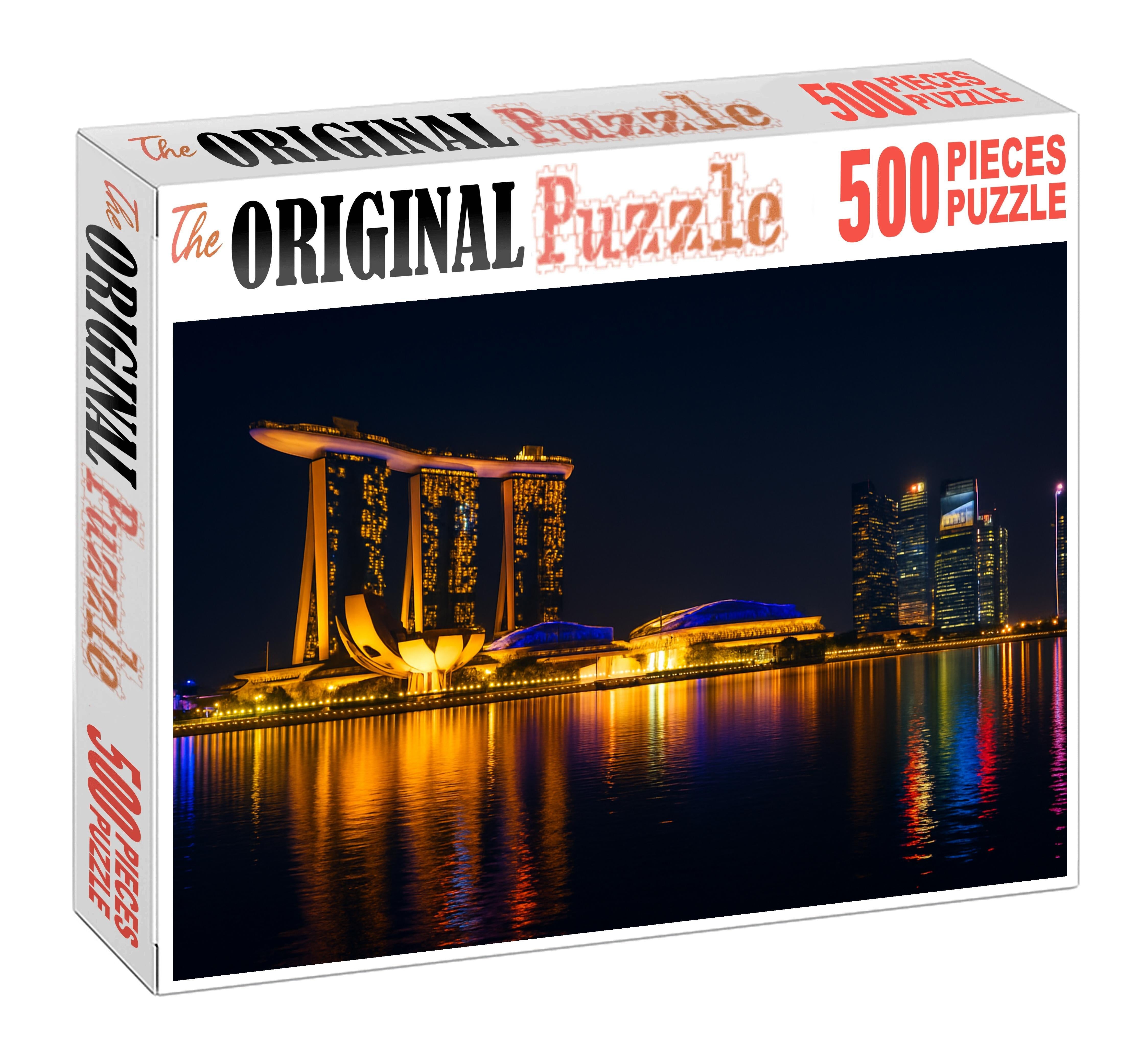 Singapore Marina Bay Skyline Globally Ranked Among The Top Modern Waterfront Skylines For Its Futuristic Aesthetics 200 Piece Puzzle