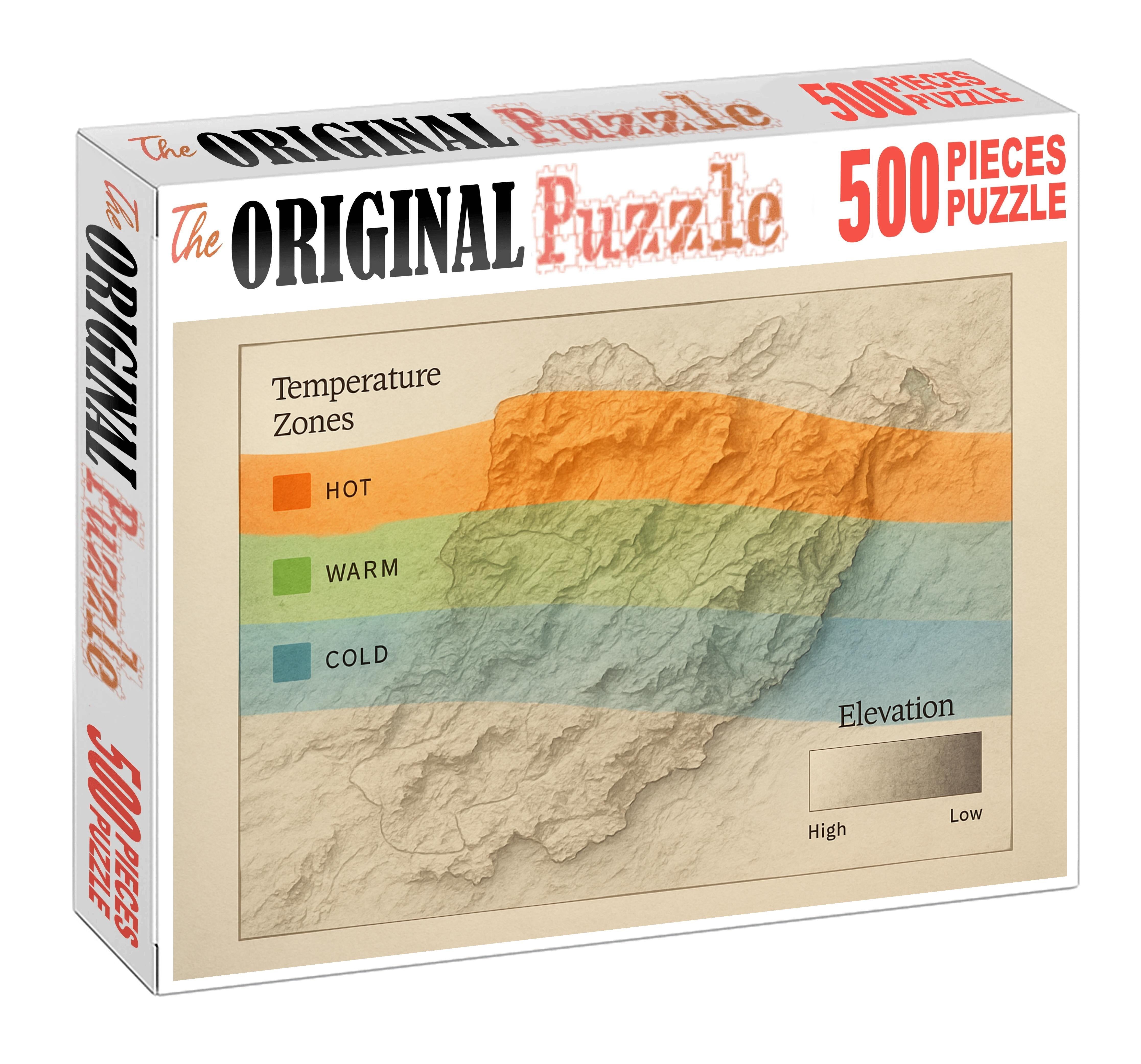 Elevation And Climate Hybrid Map 20 Piece Puzzle