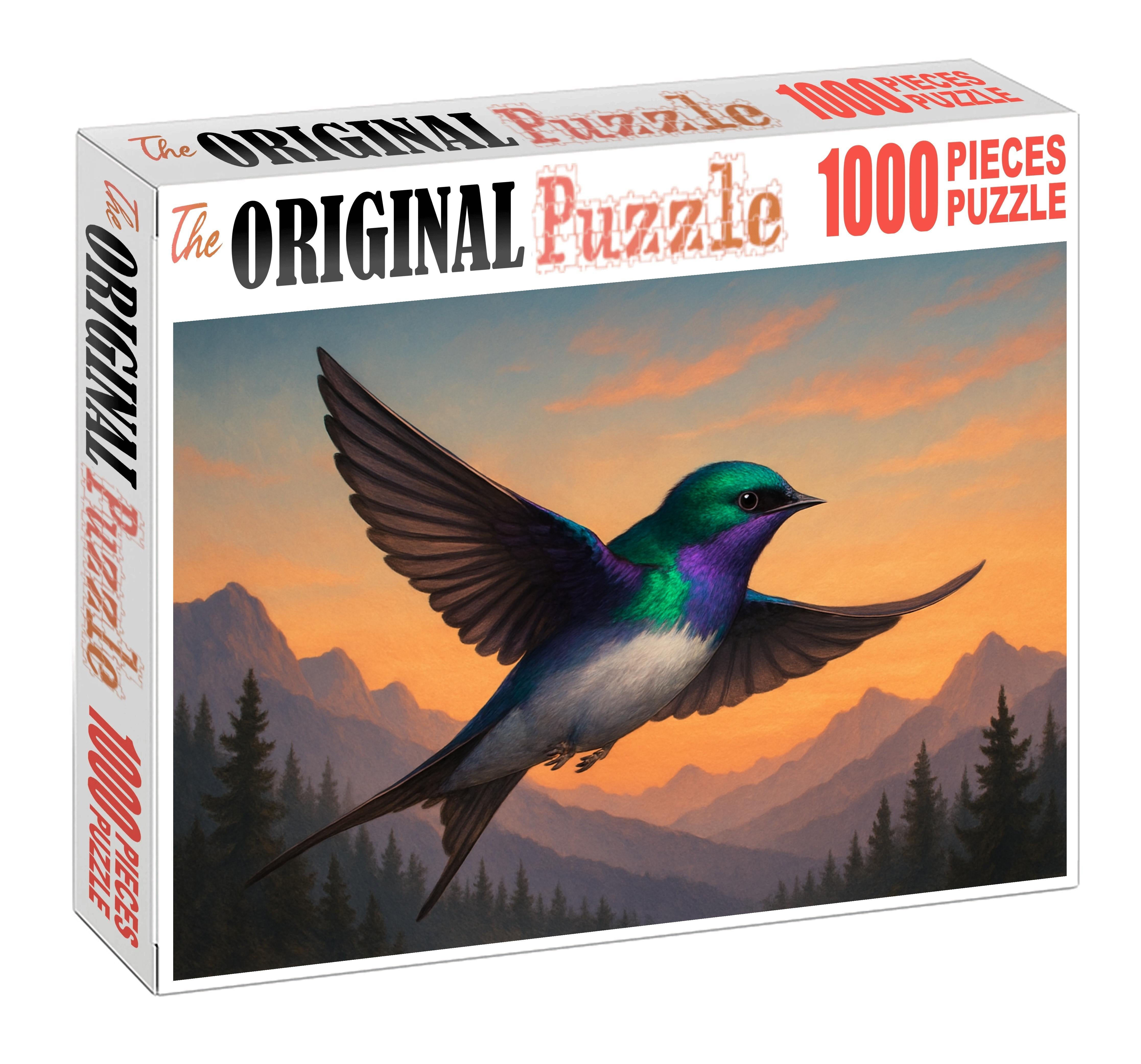 Violet-green Swallow Aerial Acrobatic Custom Jigsaw Puzzle