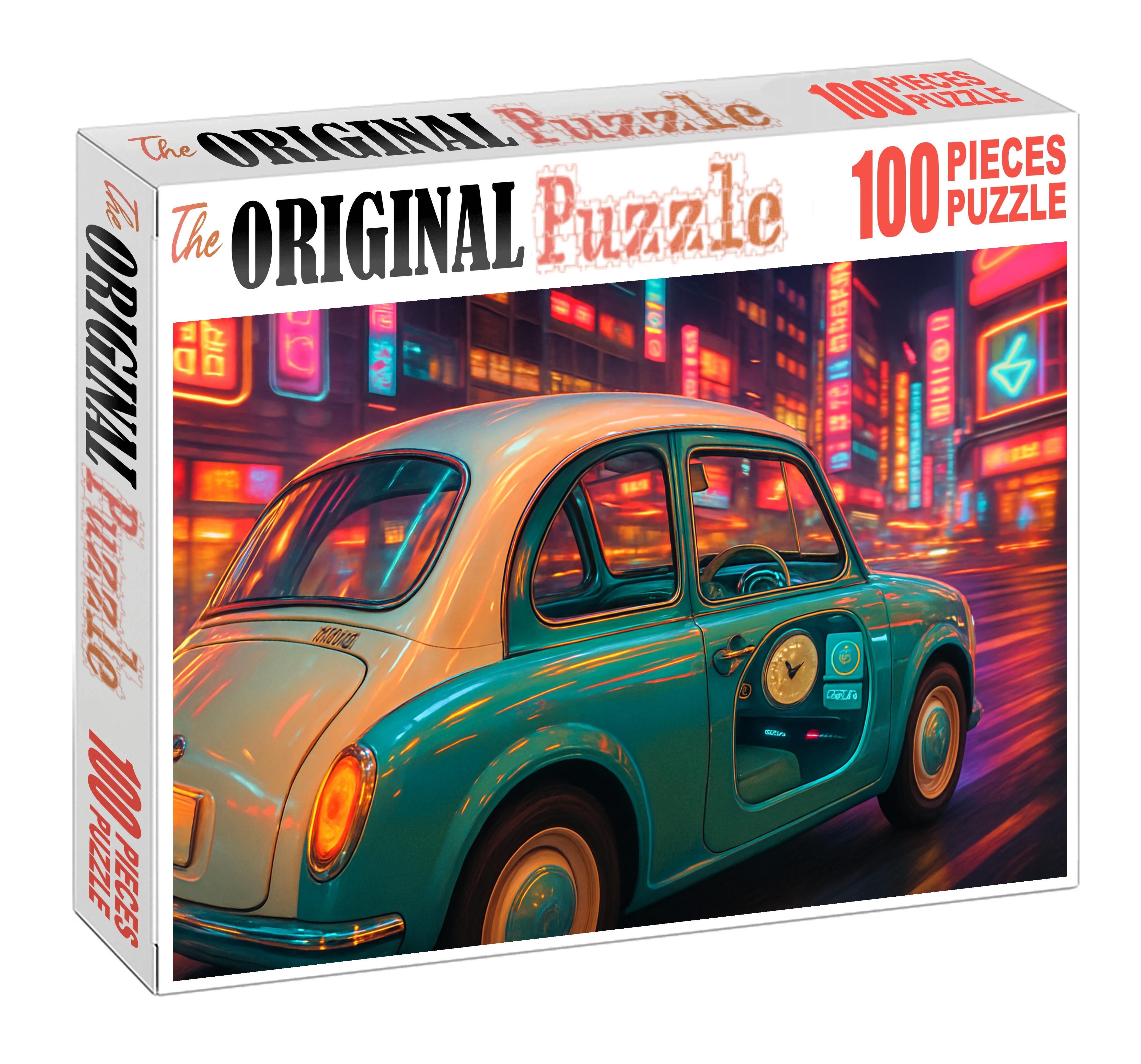 Silhouette Mirage Retro-futuristic Urban Flyer Custom Jigsaw Puzzle