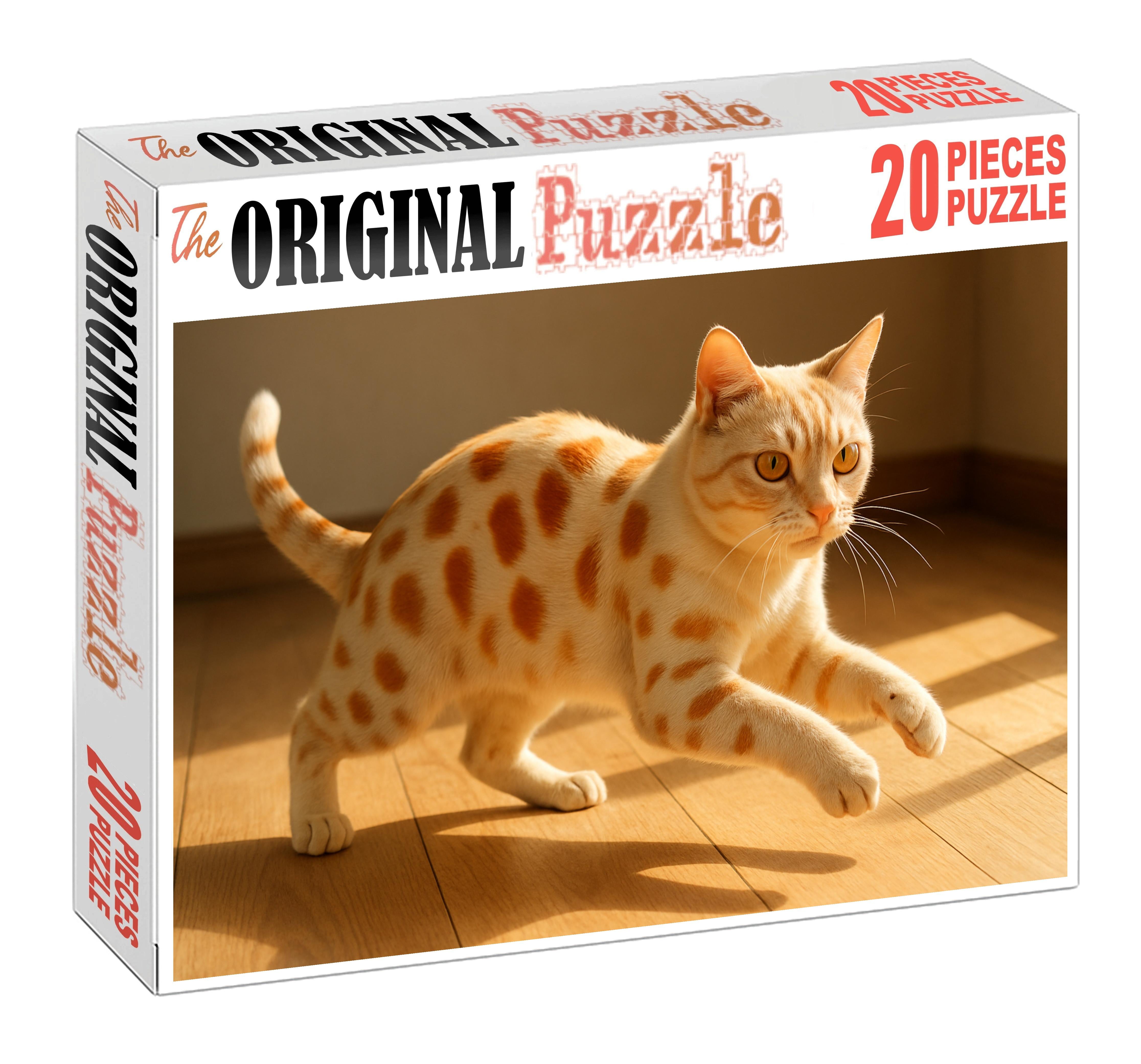 Crimson Whirl Vibrant Red-spotted Shorthair With Adventurous Spirit Puzzle Fun