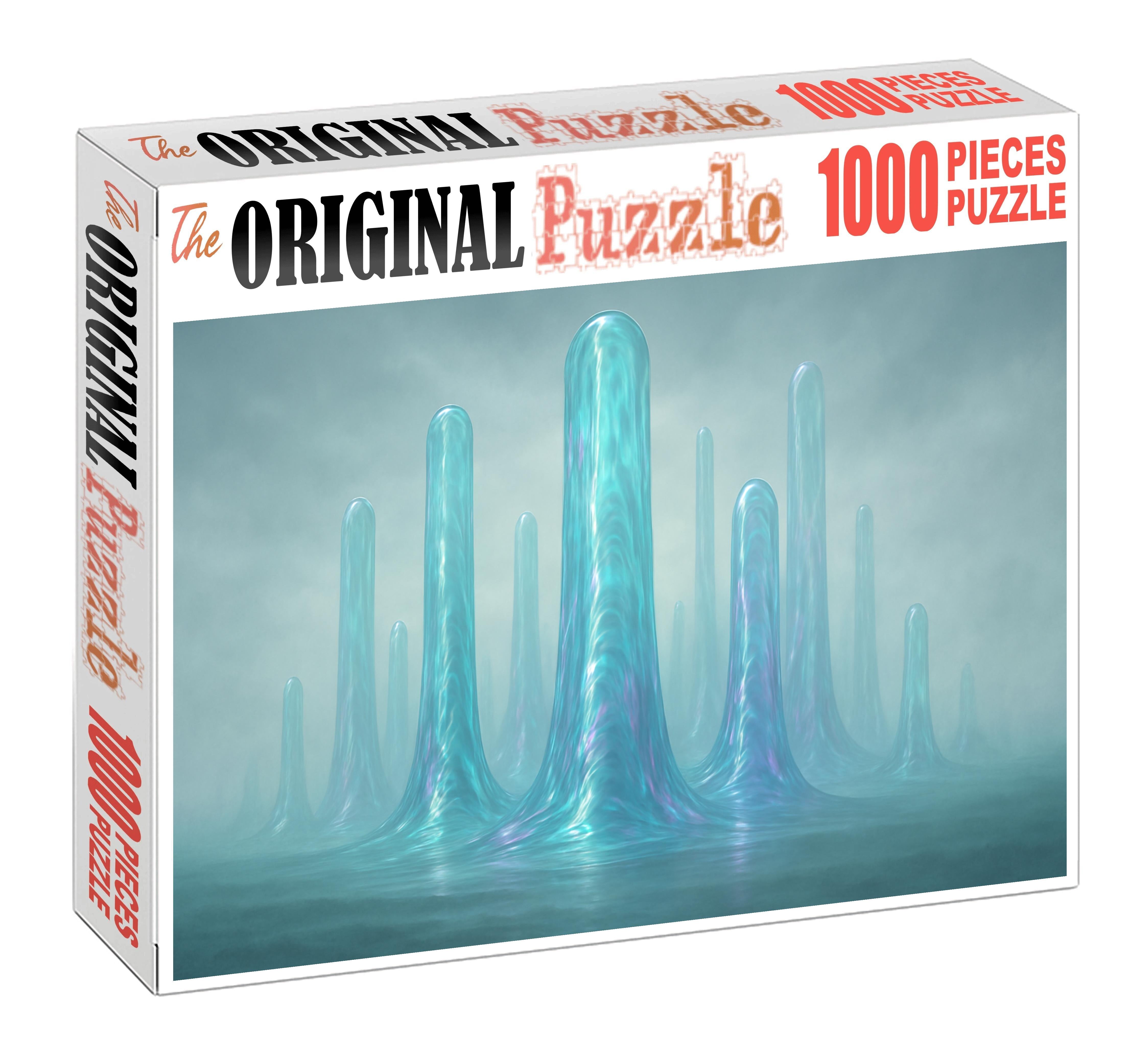 Towers Of Liquid Glass Rippled Structures Morphing With The Breeze Puzzle Fun