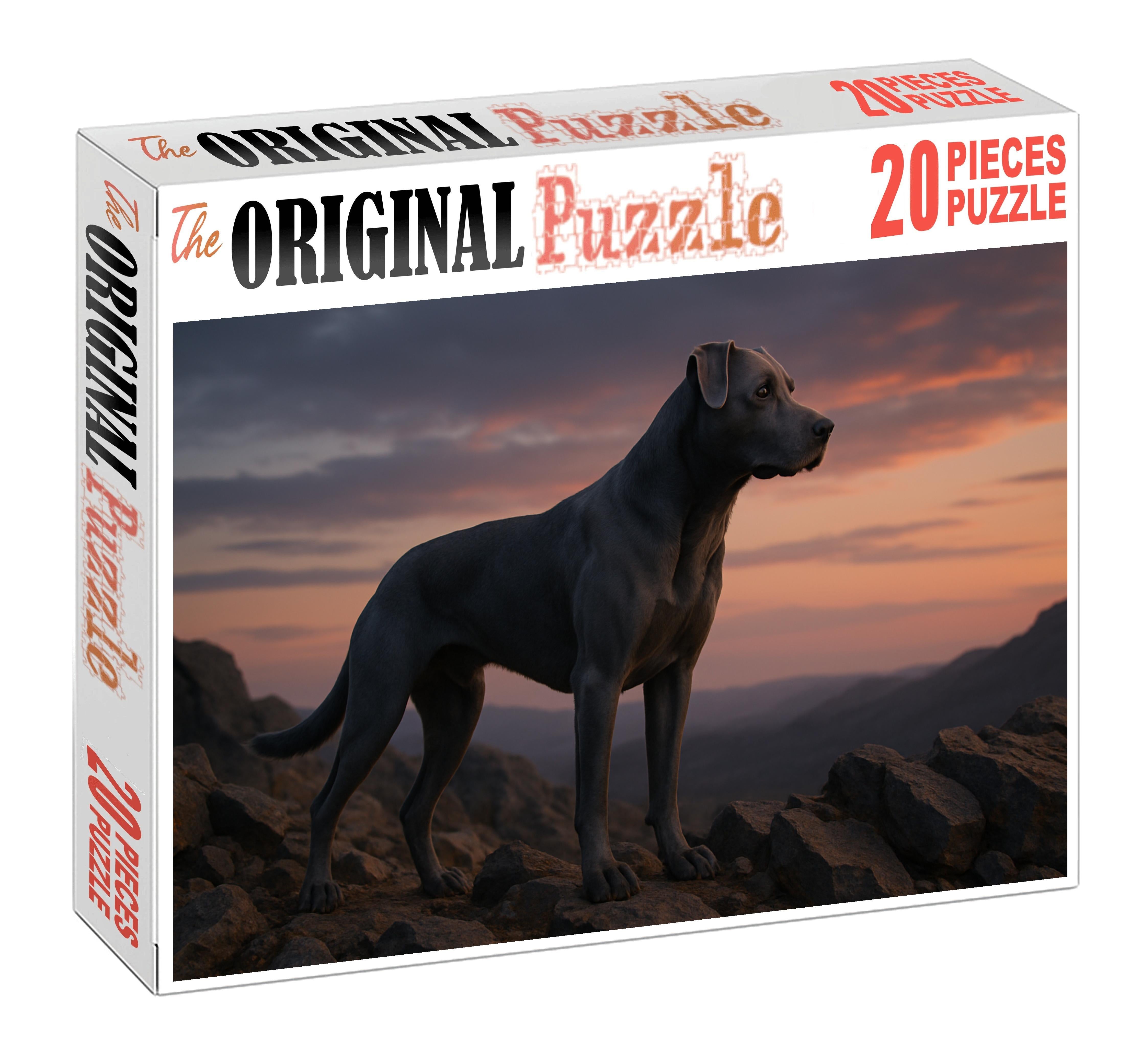 Graphite Streak Medium-built Slate Gray Working Dog With Keen Focus Custom Jigsaw Puzzle