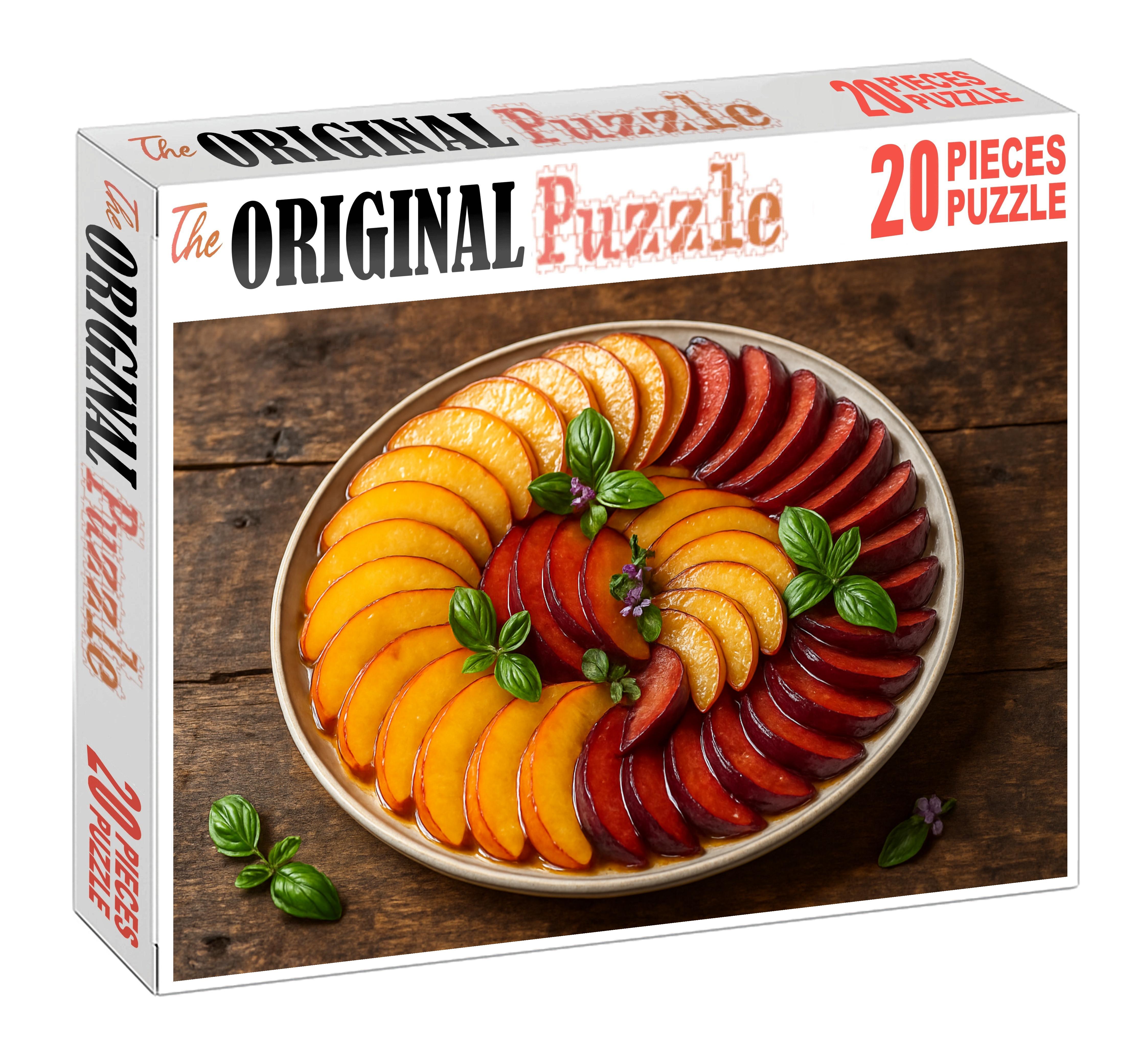 Stone Fruit Serenade Summer Peach And Plum Fan 20 Piece Puzzle