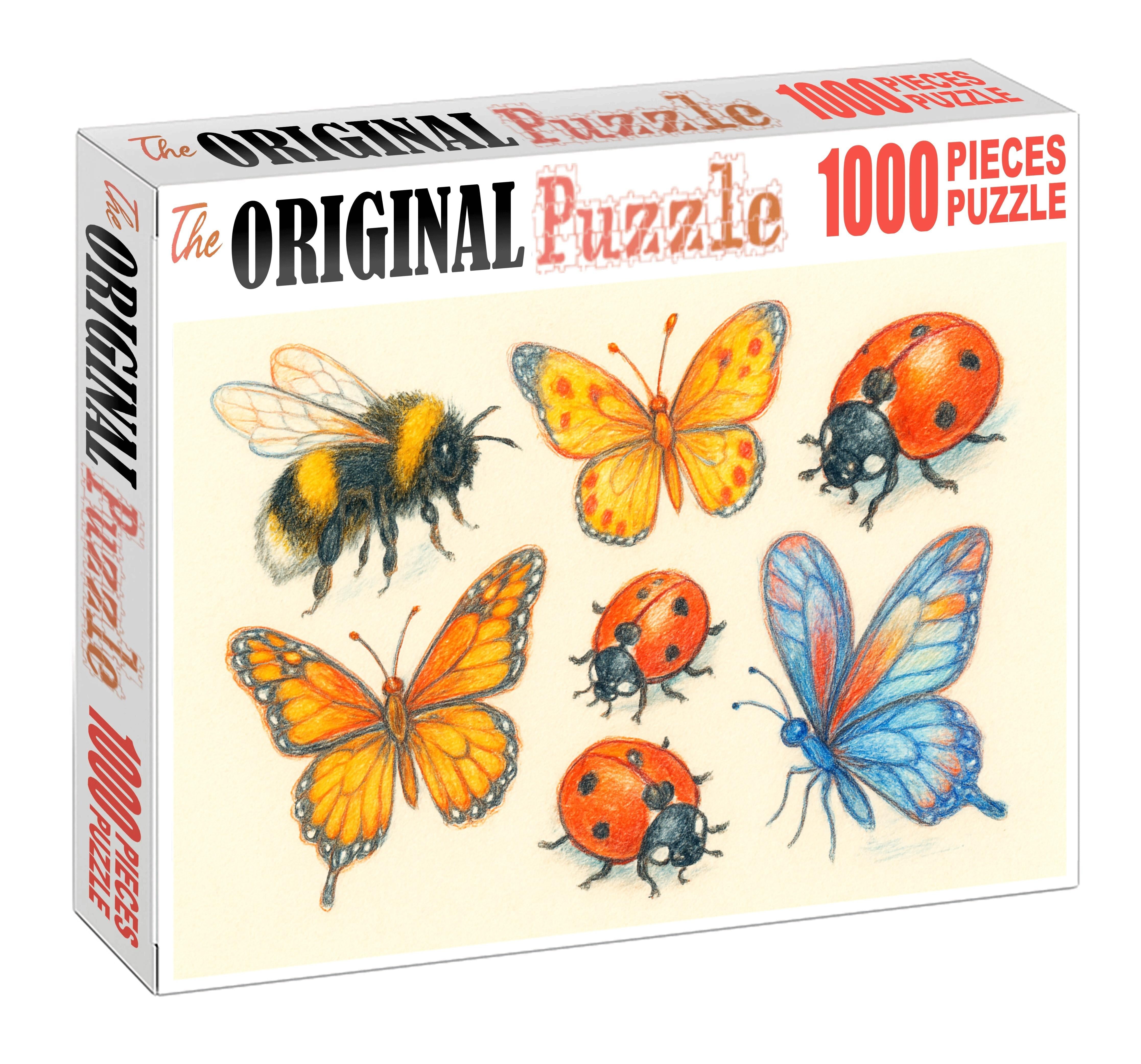 Whimsical Garden Creatures Playful Colored Pencil Illustrations Of Insects Puzzle Collection