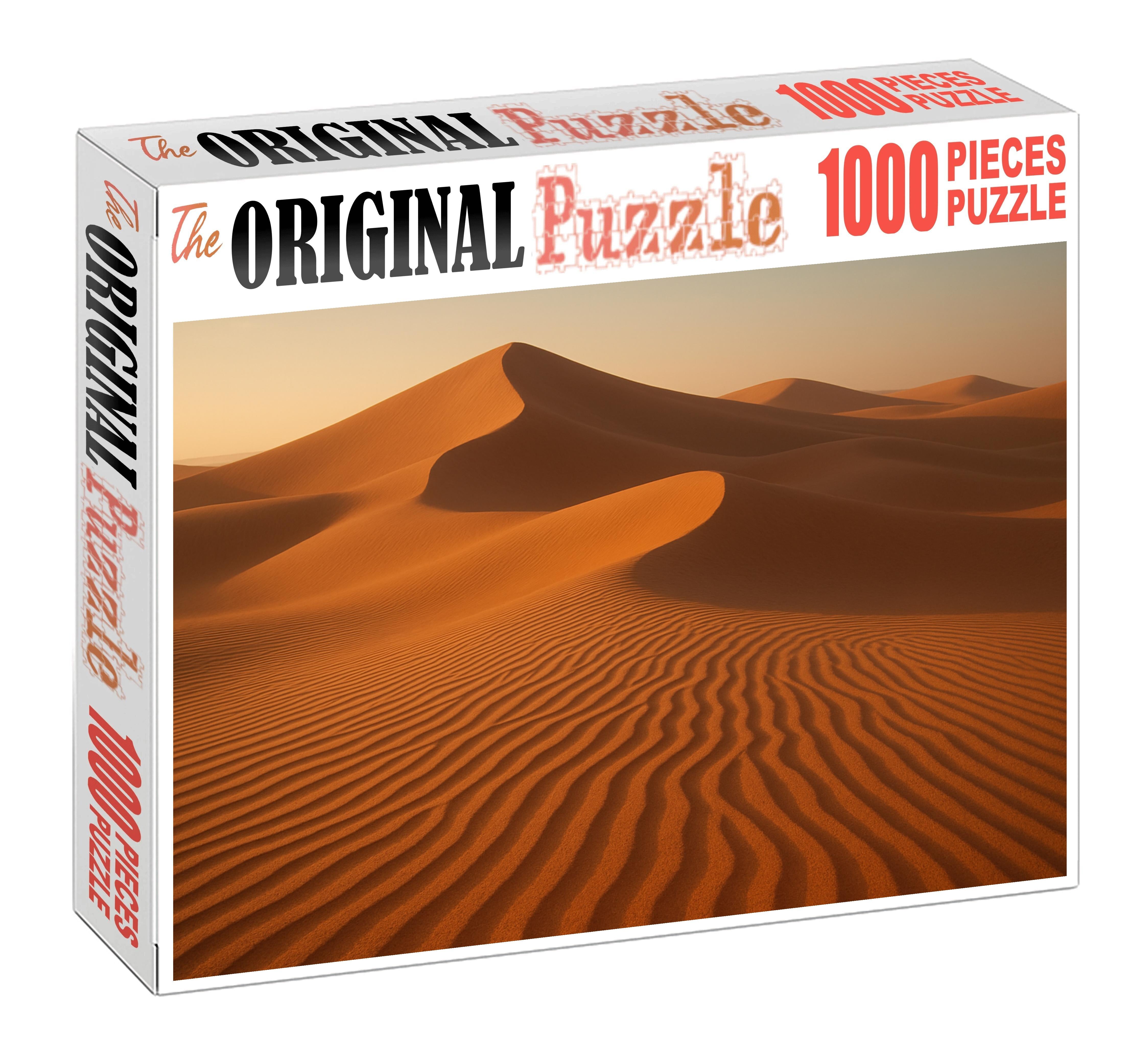Whispering Amber Ridge Wind-sculpted Dunes At Sunrise Puzzle For Adults