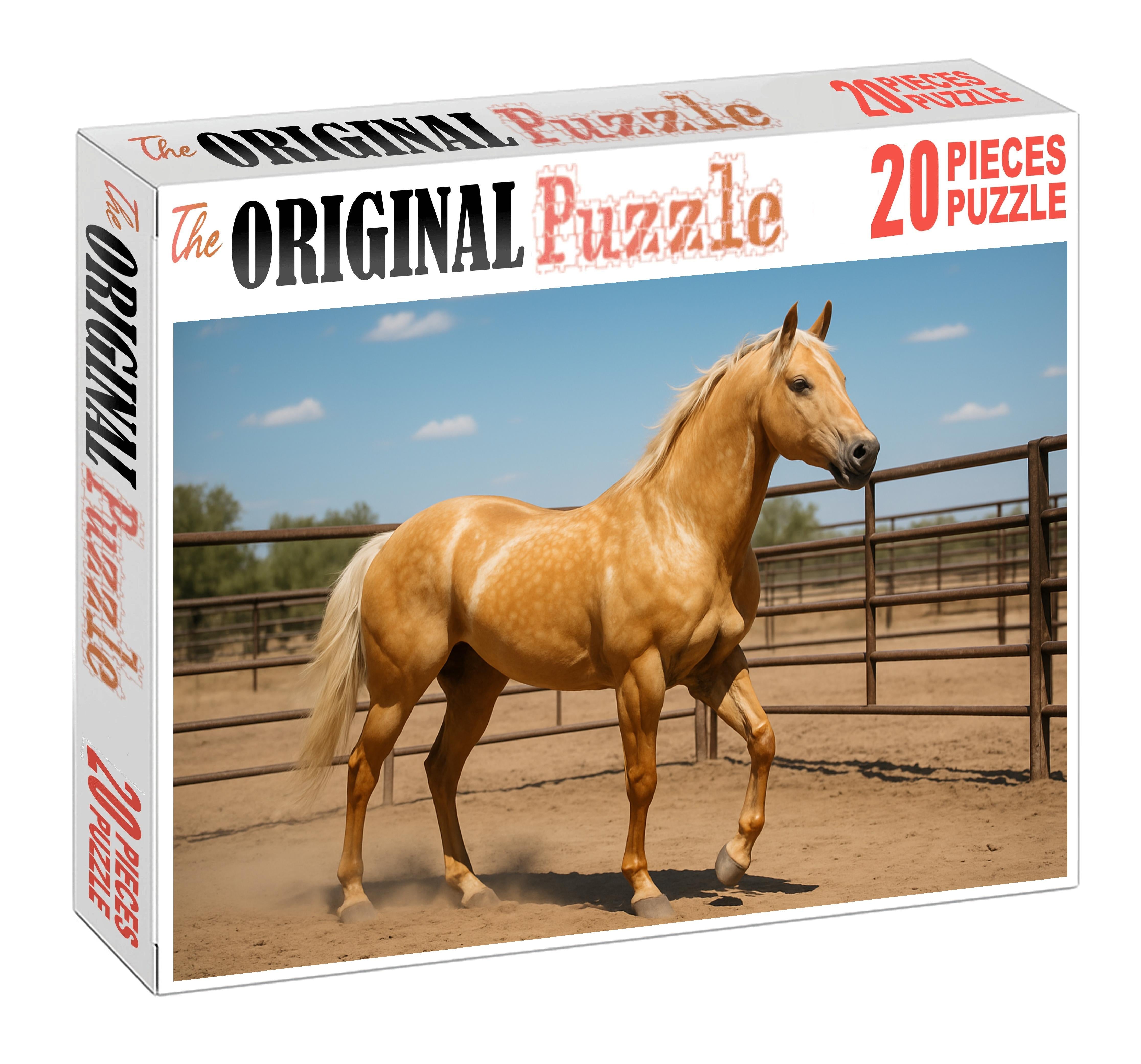 Golden Mirage Dappled Palomino Quarter Horse With Strong Stock Horse Traits Mini Puzzle