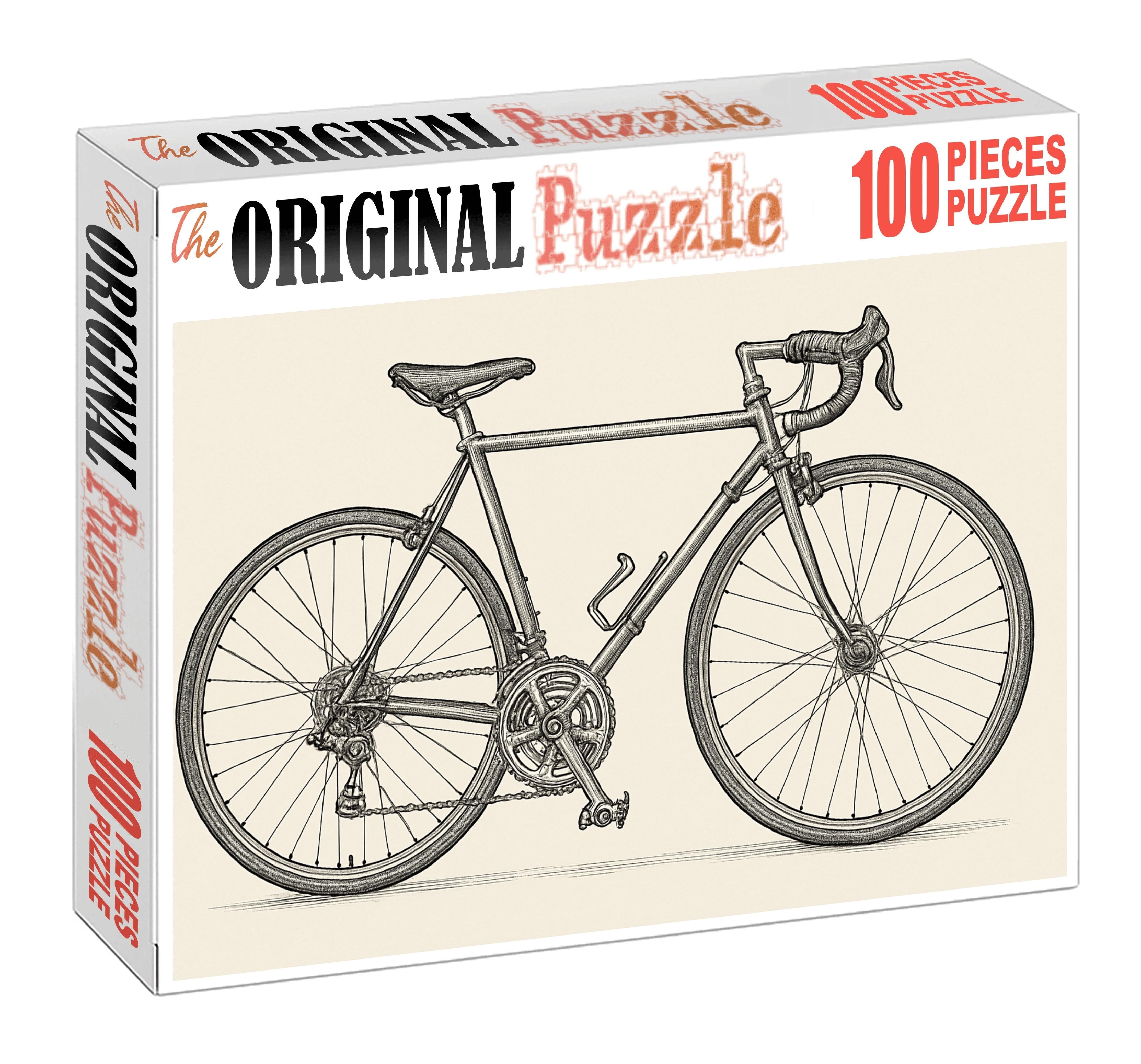 Vintage Bicycle Blueprint Technical Pen Line Drawing Puzzle Challenge