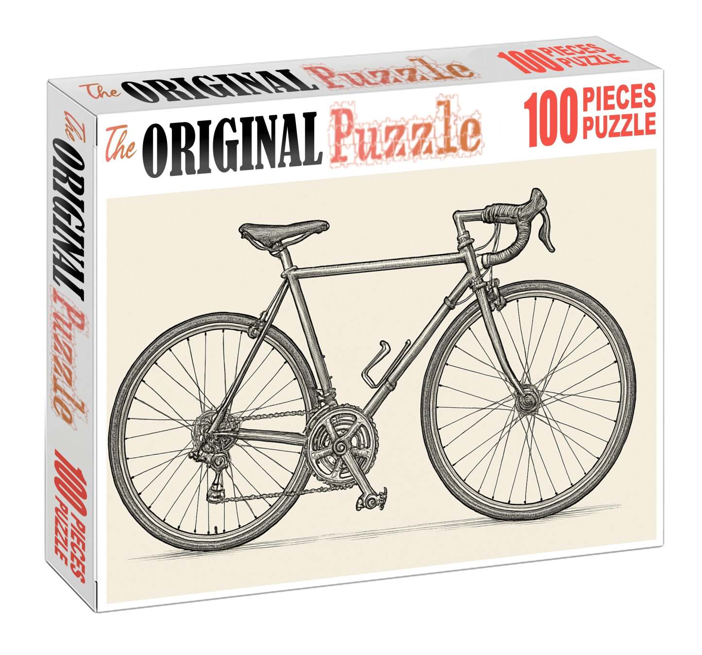 Vintage Bicycle Blueprint Technical Pen Line Drawing Puzzle Challenge