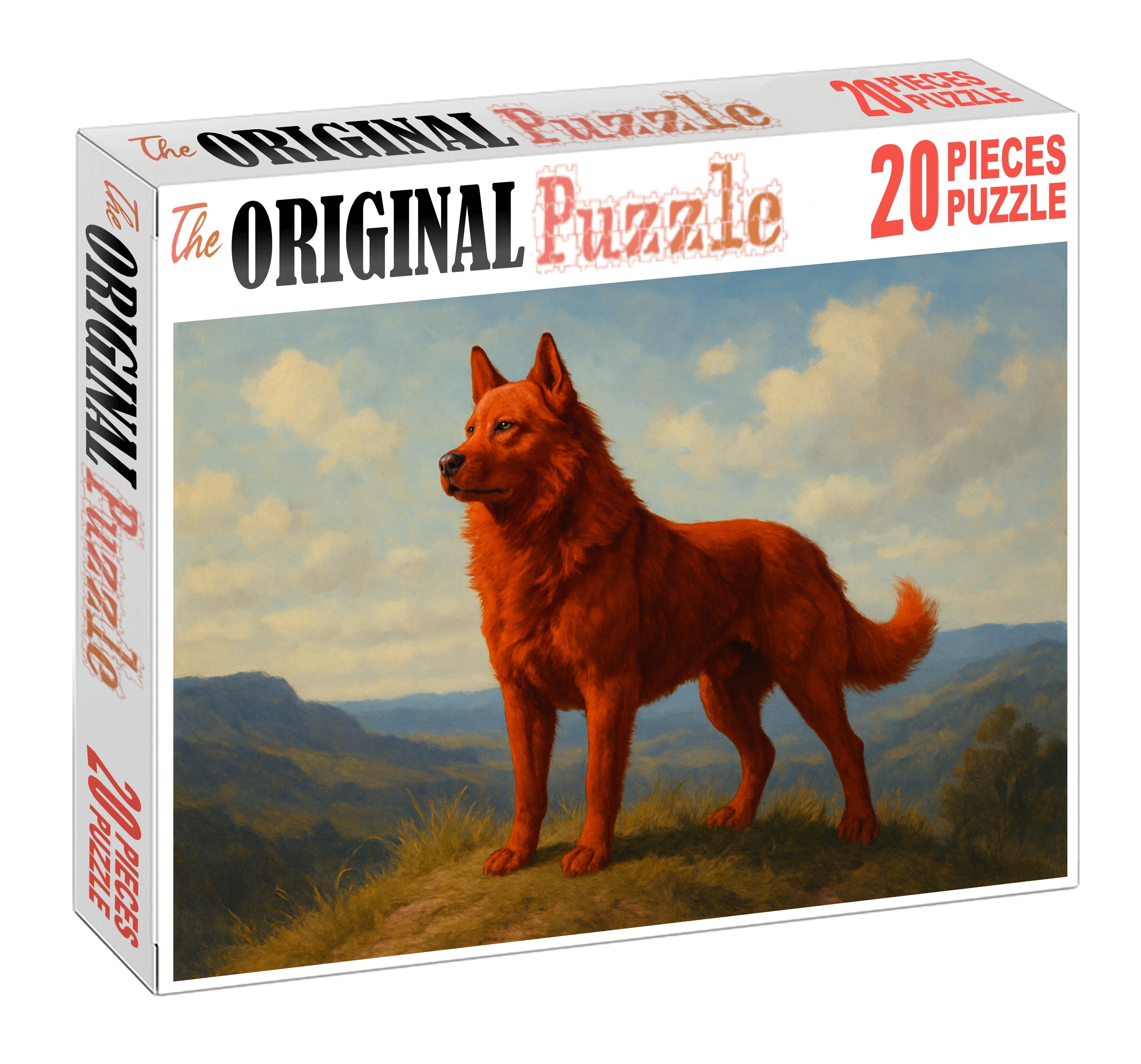 Copper Ember Vibrant Red-coated Working Dog With Keen Alertness Puzzle For Kids
