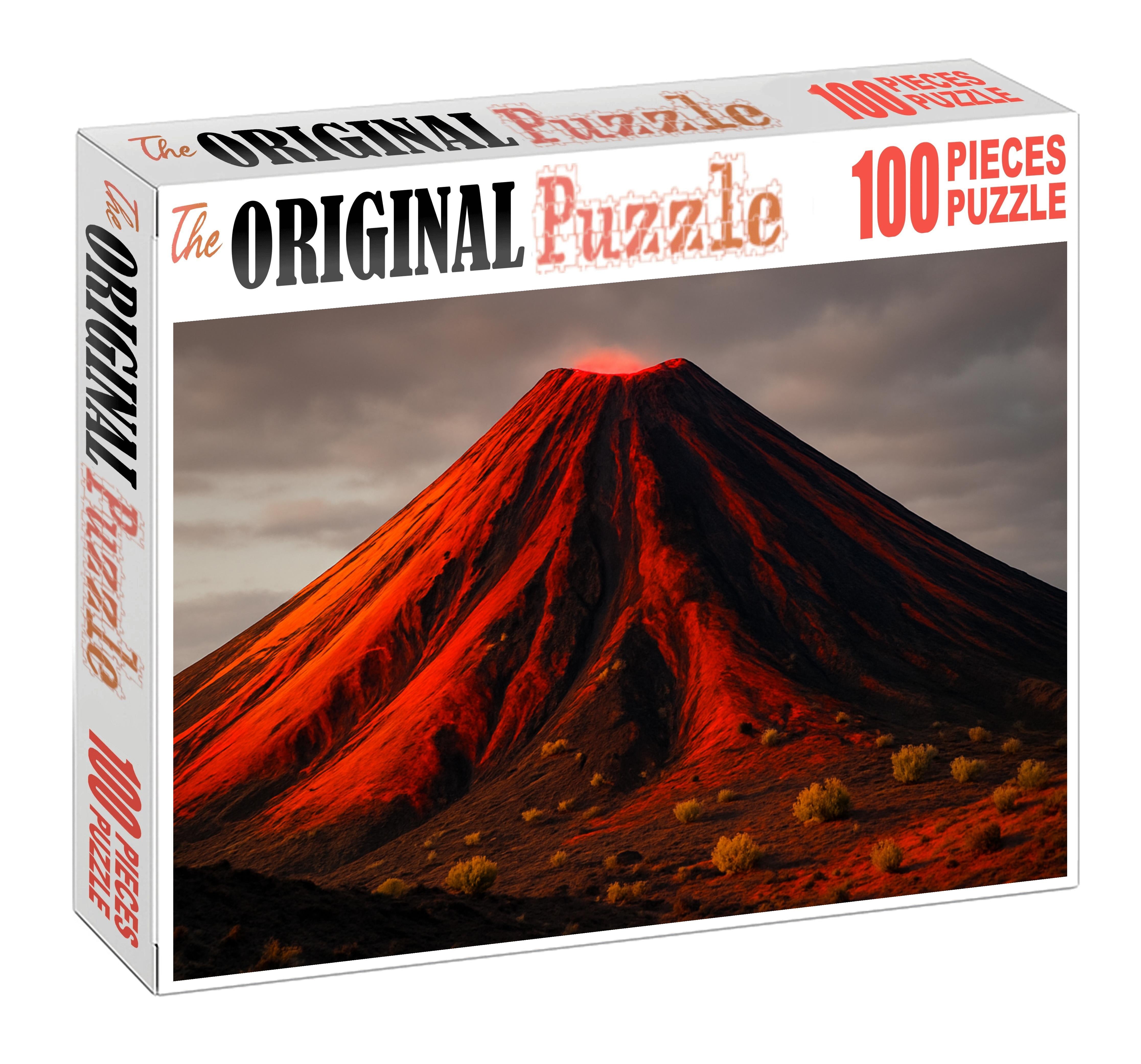 Crimson Volcanic Cone Large Format Puzzle