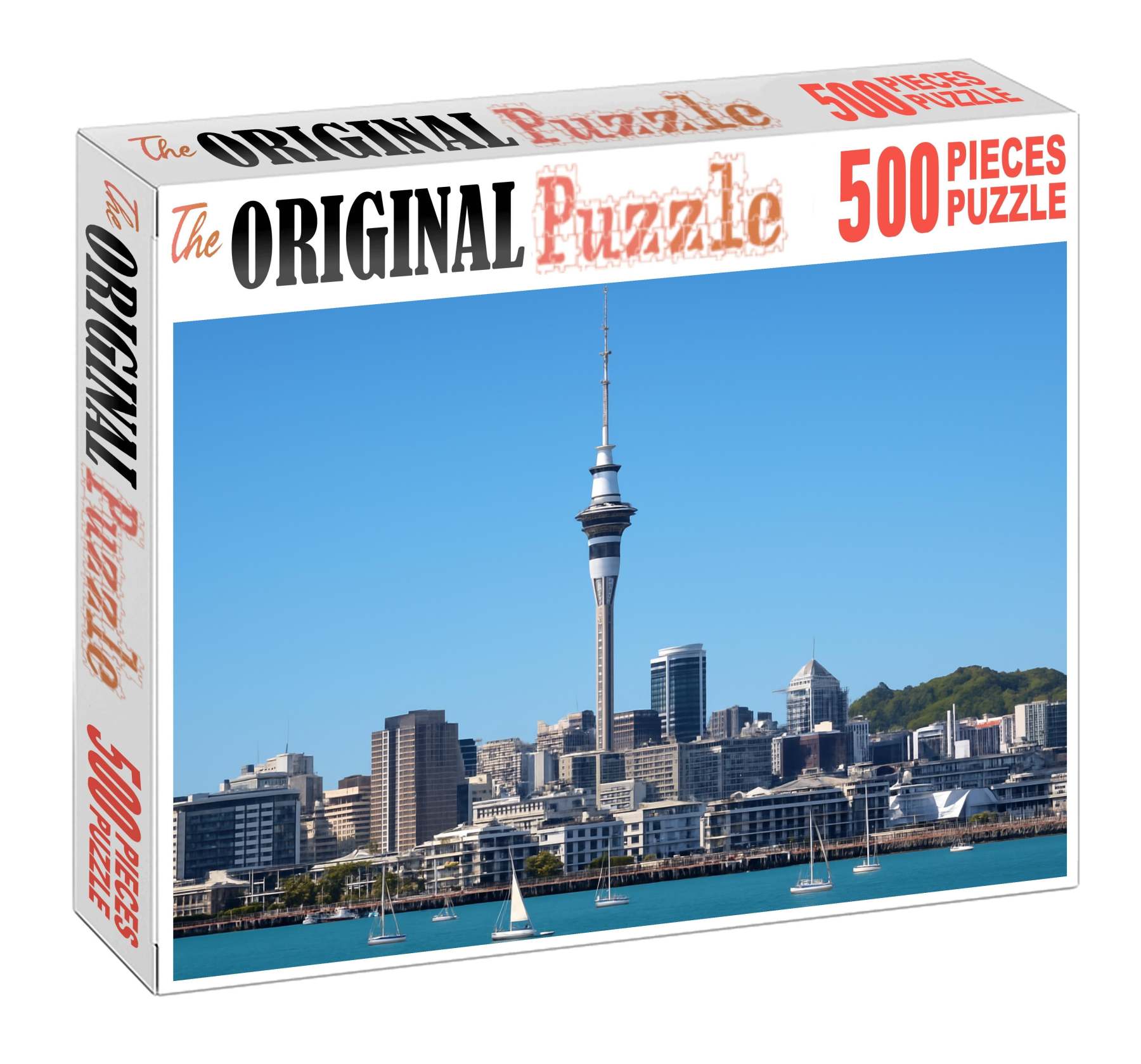 Auckland Waterfront Skyline New Zealands Leading Harbor City Silhouette 300 Piece Puzzle
