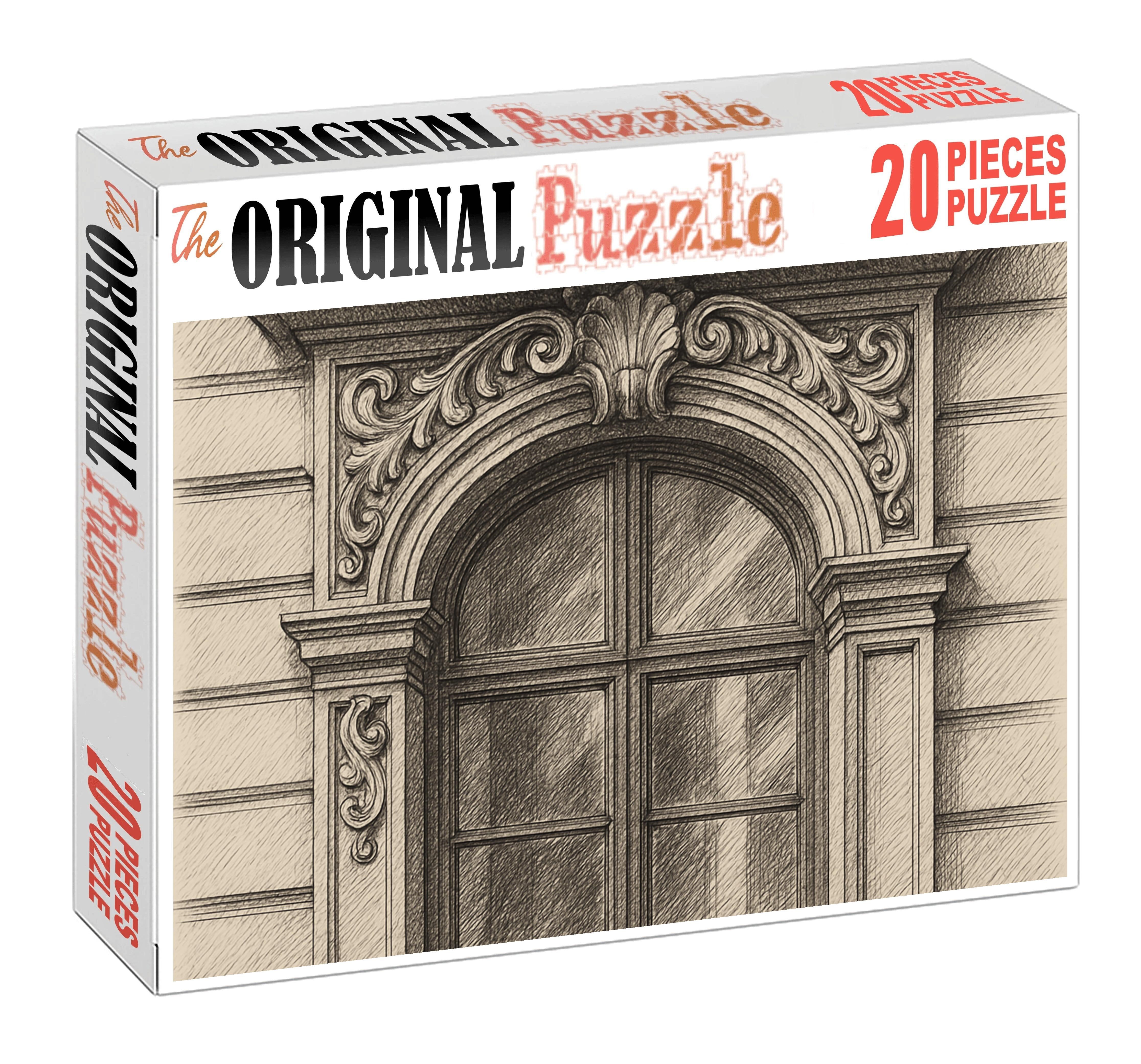 Architectural Window Frames Technical Pen Line Study Premium Puzzle Pieces