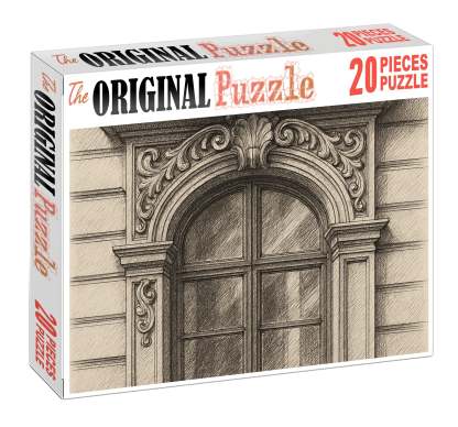 Architectural Window Frames Technical Pen Line Study Premium Puzzle Pieces