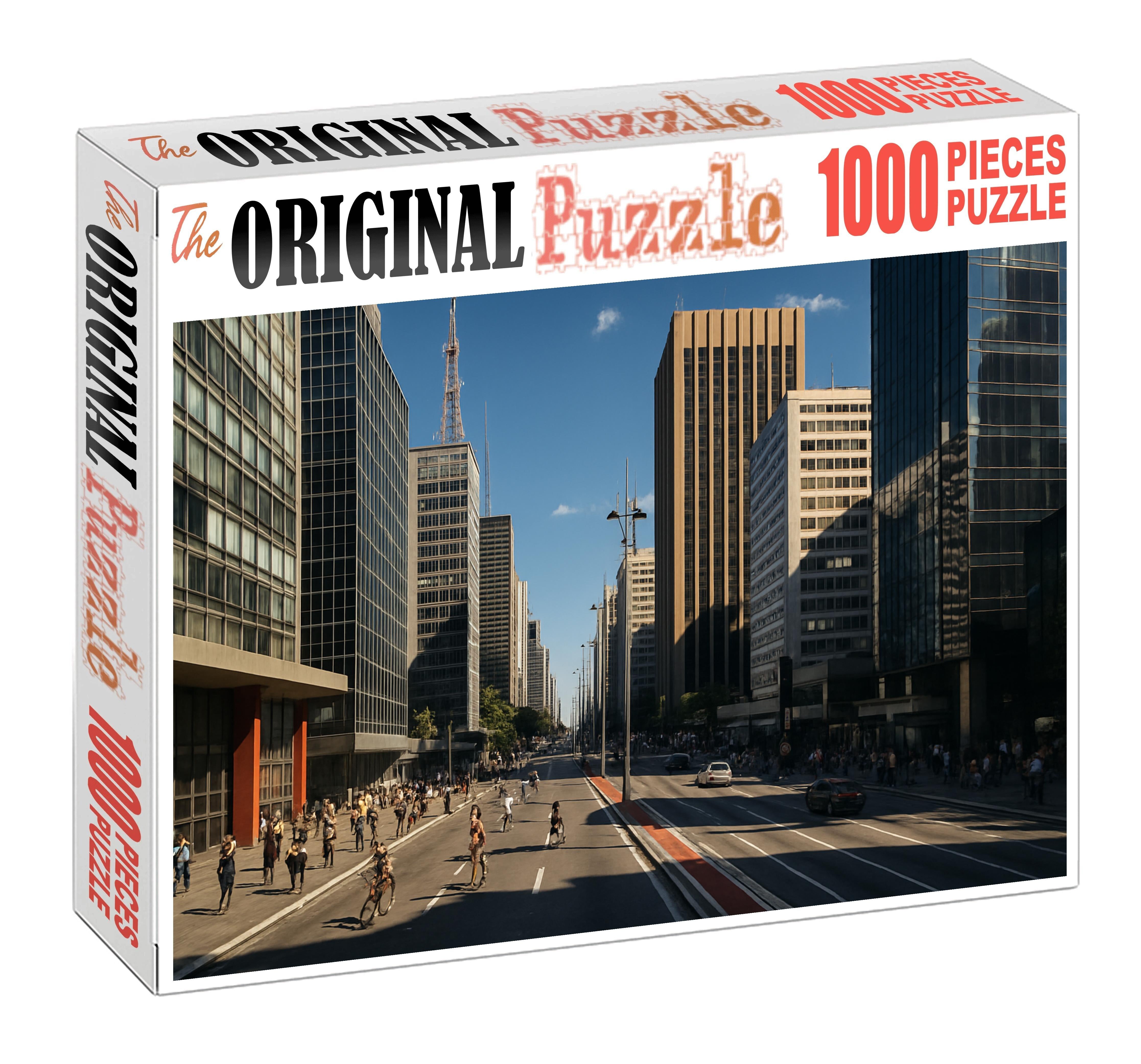 So Paulo Paulista Avenue Skyline Latin Americas Business Beating Heart 100 Piece Puzzle