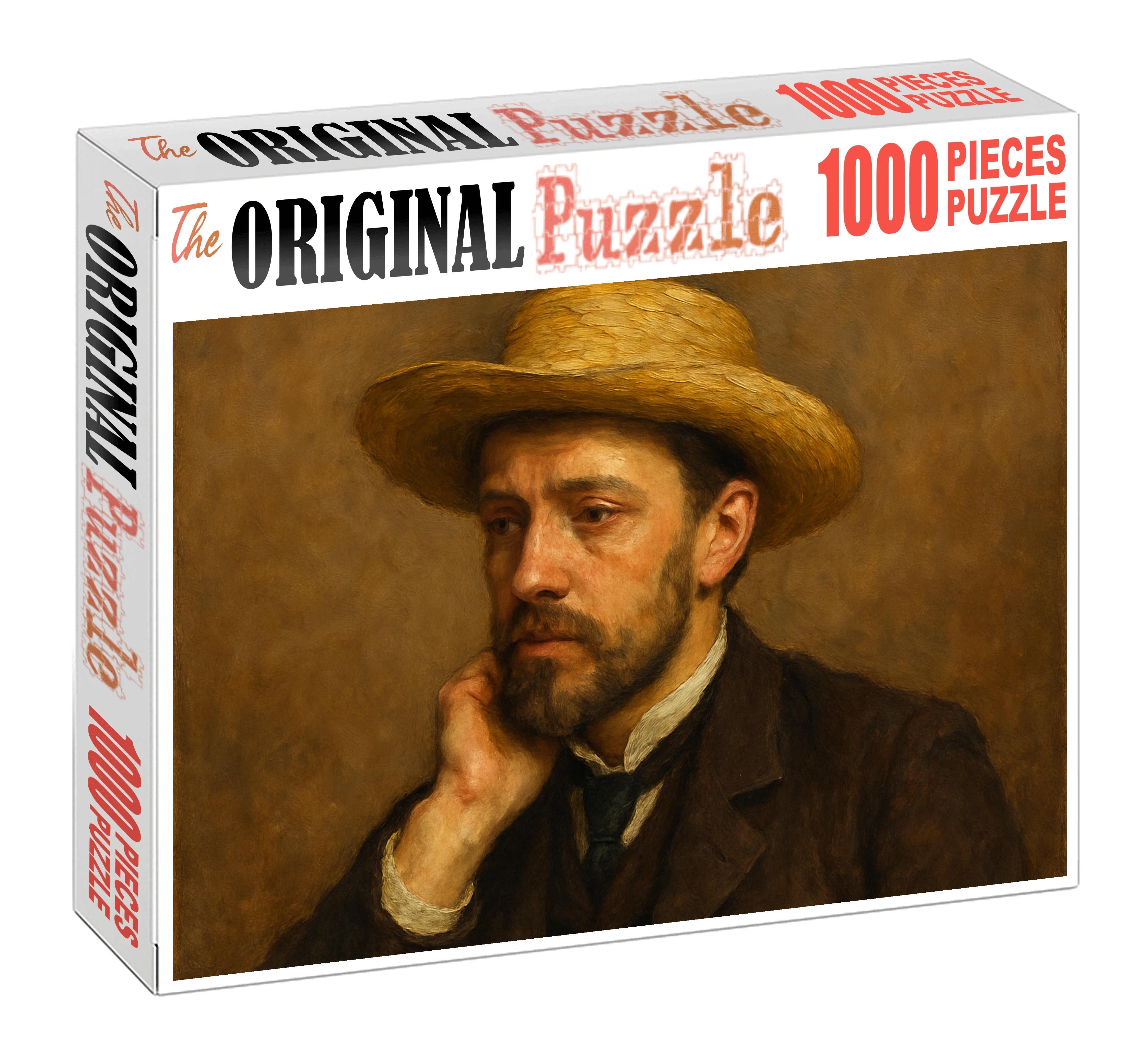 Self-portrait With A Straw Hat Large Format Puzzle