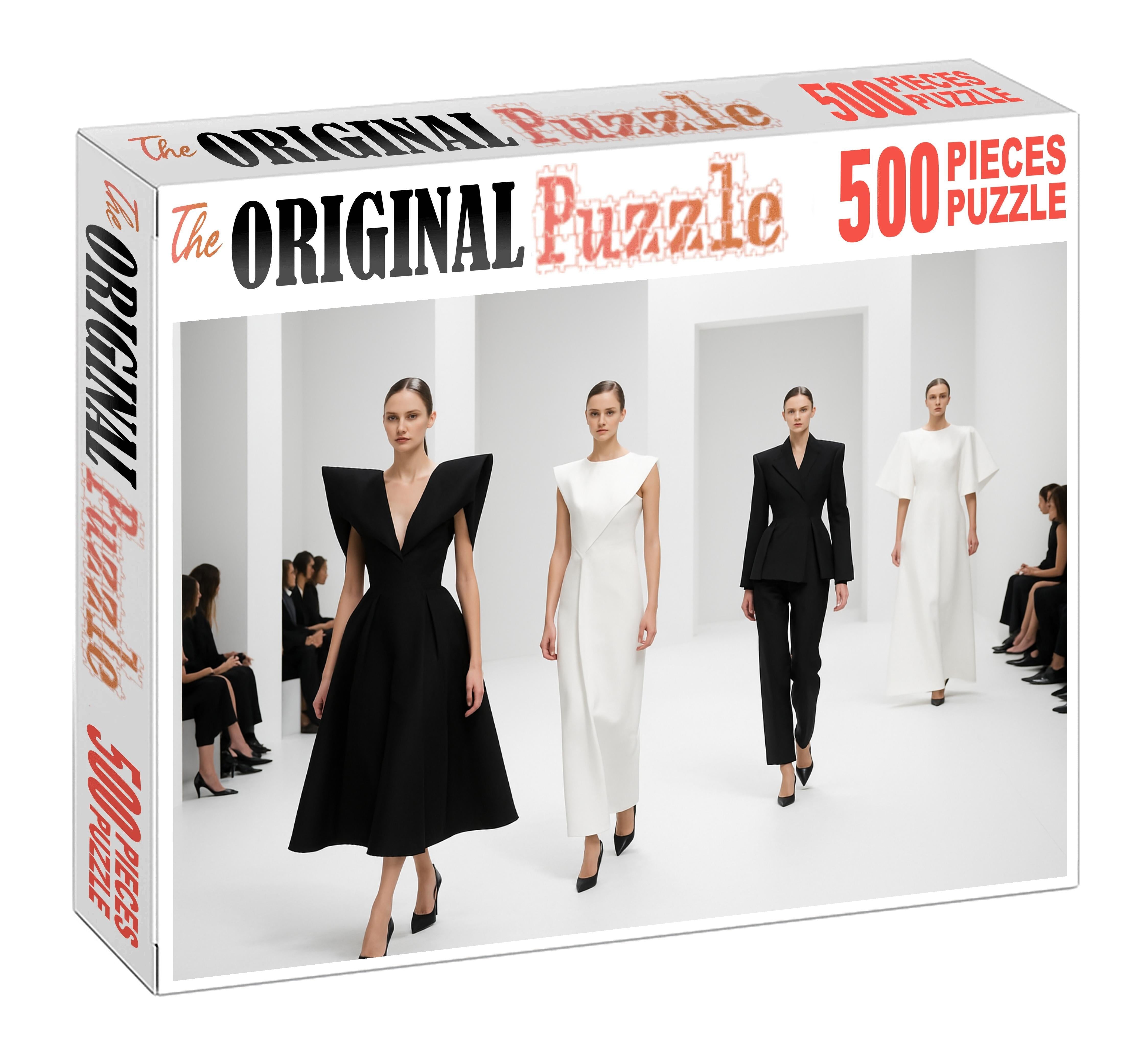 High-fashion Postminimalist Avant-garde Sculptural Silhouettes In Monochrome 20 Piece Puzzle