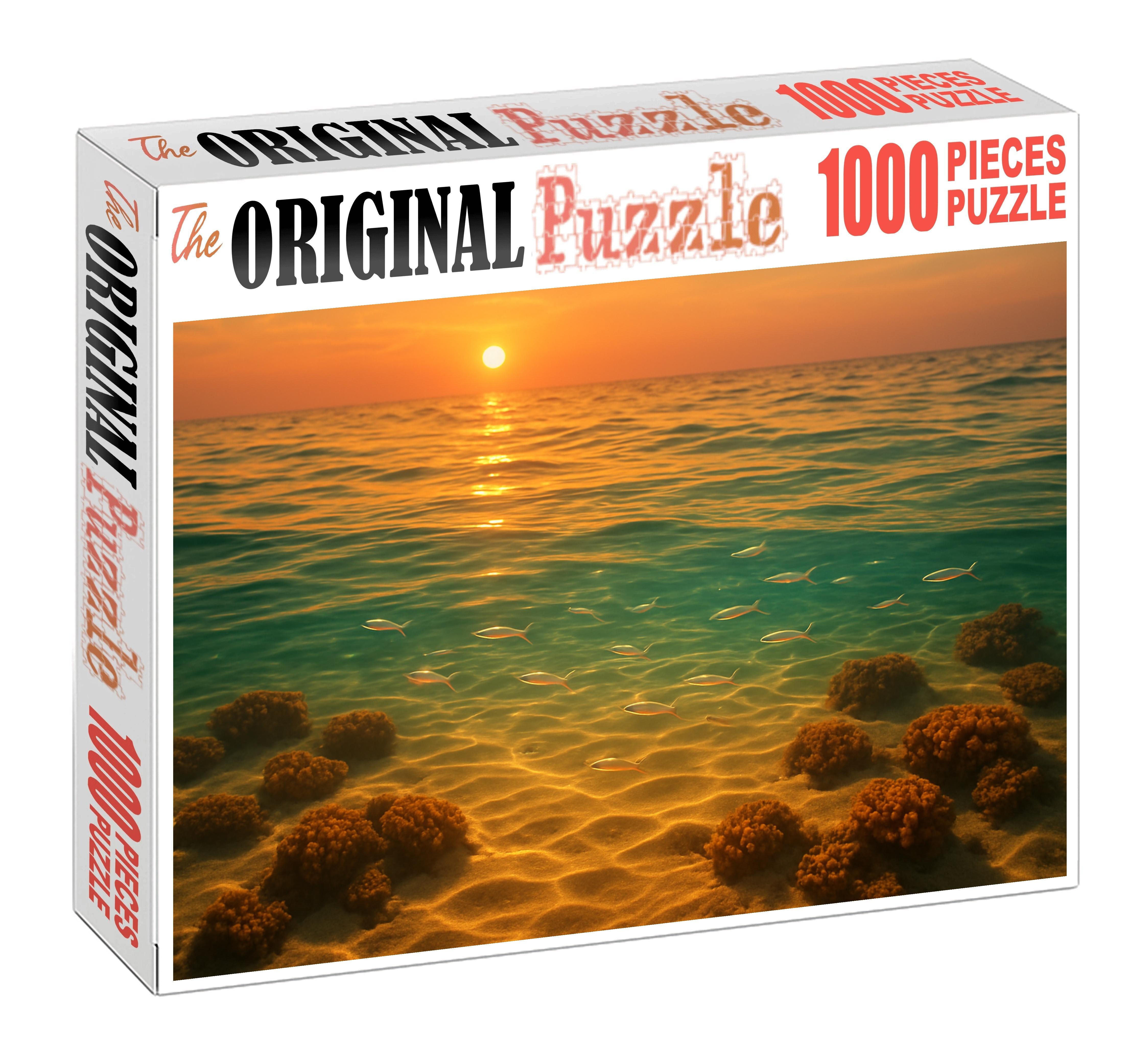 Golden Sundown Shoals Custom Jigsaw Puzzle