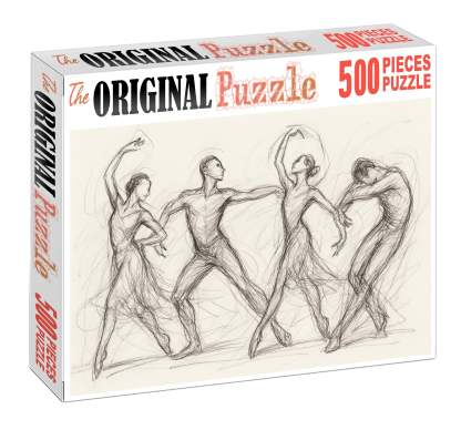 Expressive Human Figure Gesture Rapid Pencil Sketches Capturing Movement Large Format Puzzle