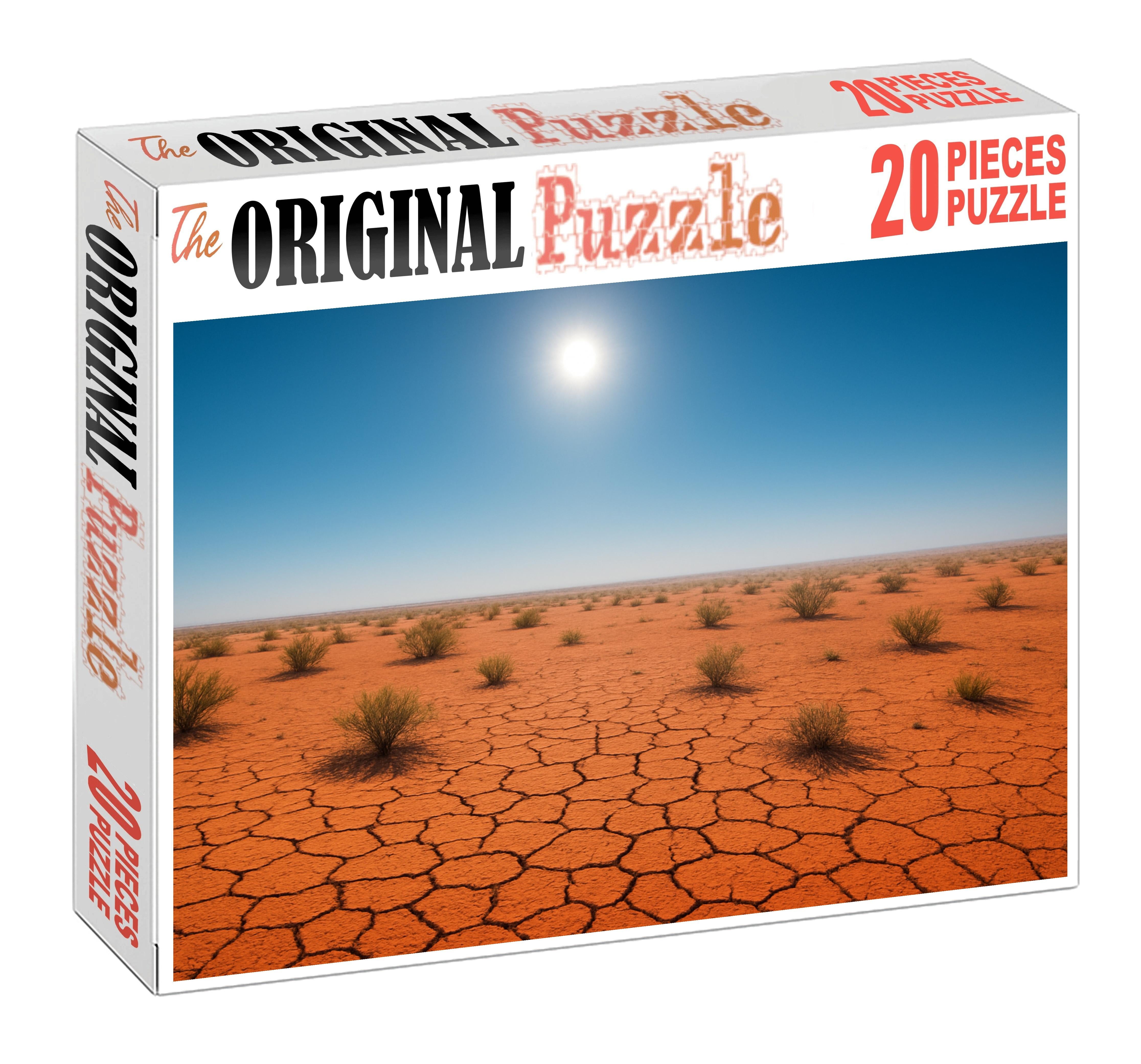 Silent Ember Flats Fiery Sandpan Under A Blazing Noon Sky Premium Puzzle Pieces