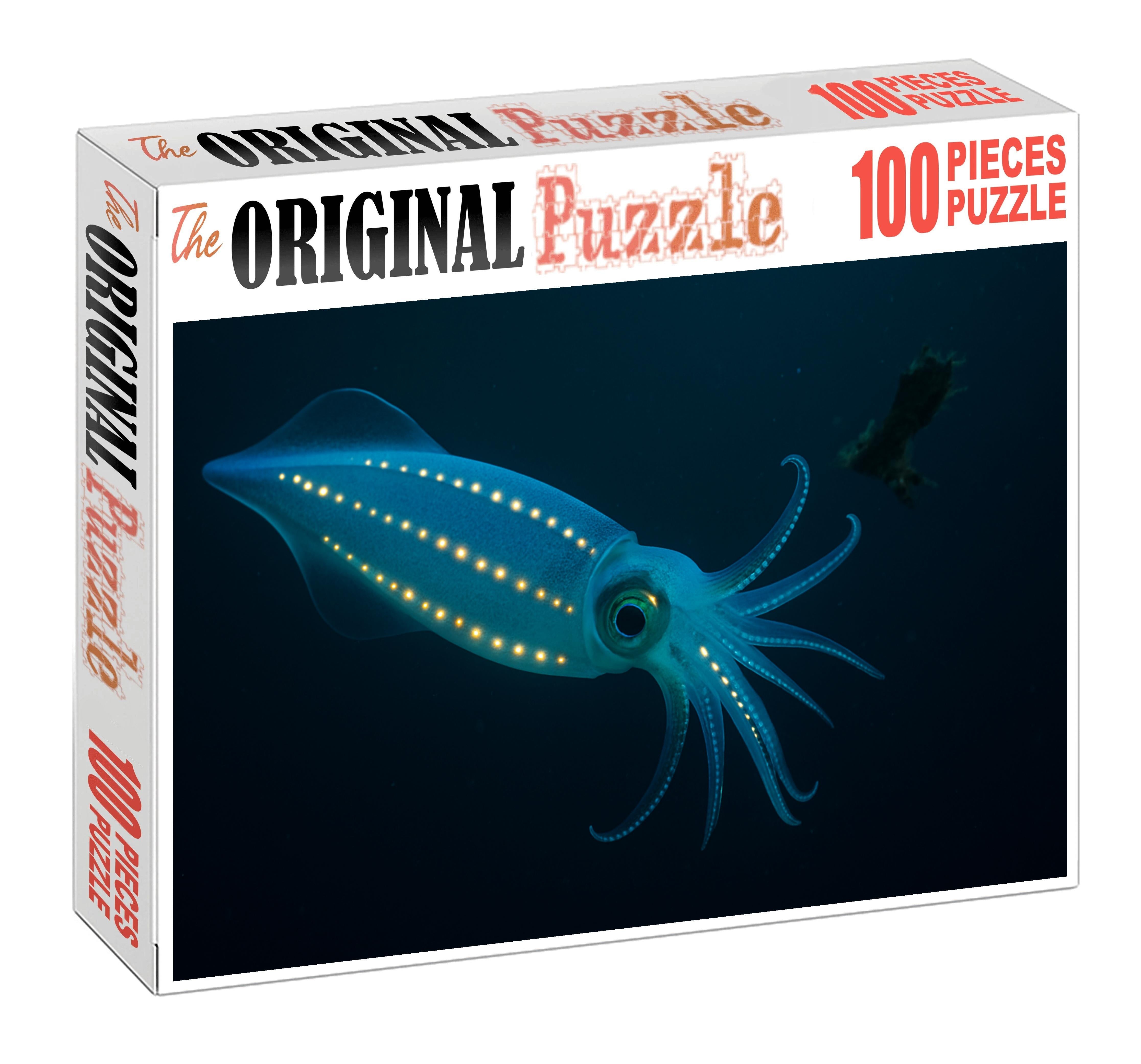 Azure Lantern Squid Bioluminescent Cephalopod With Twinkling Photophores Mini Puzzle
