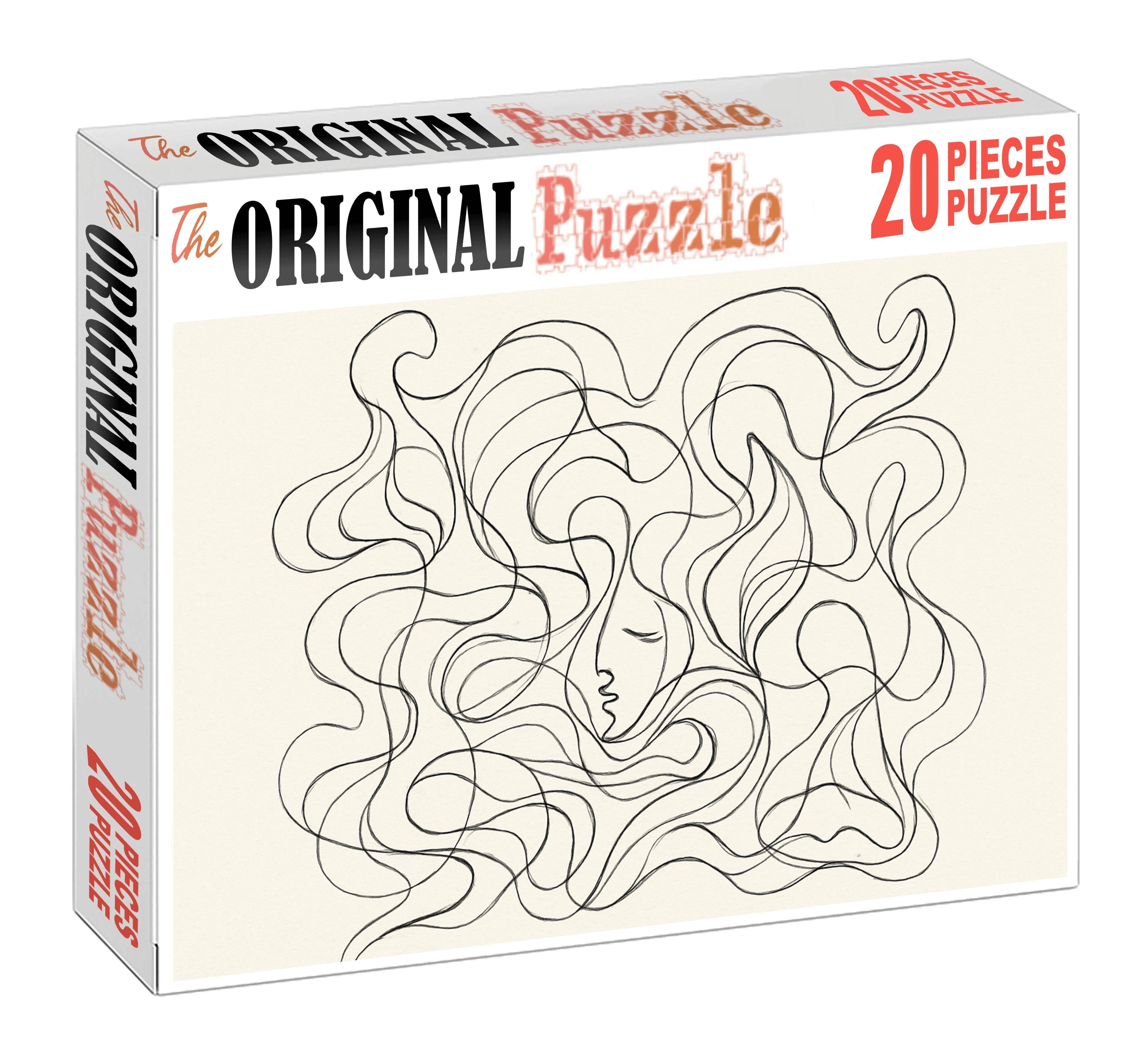 Surreal Dreamscape Doodles Fluid Pen Lines With Abstract Forms 20 Piece Puzzle