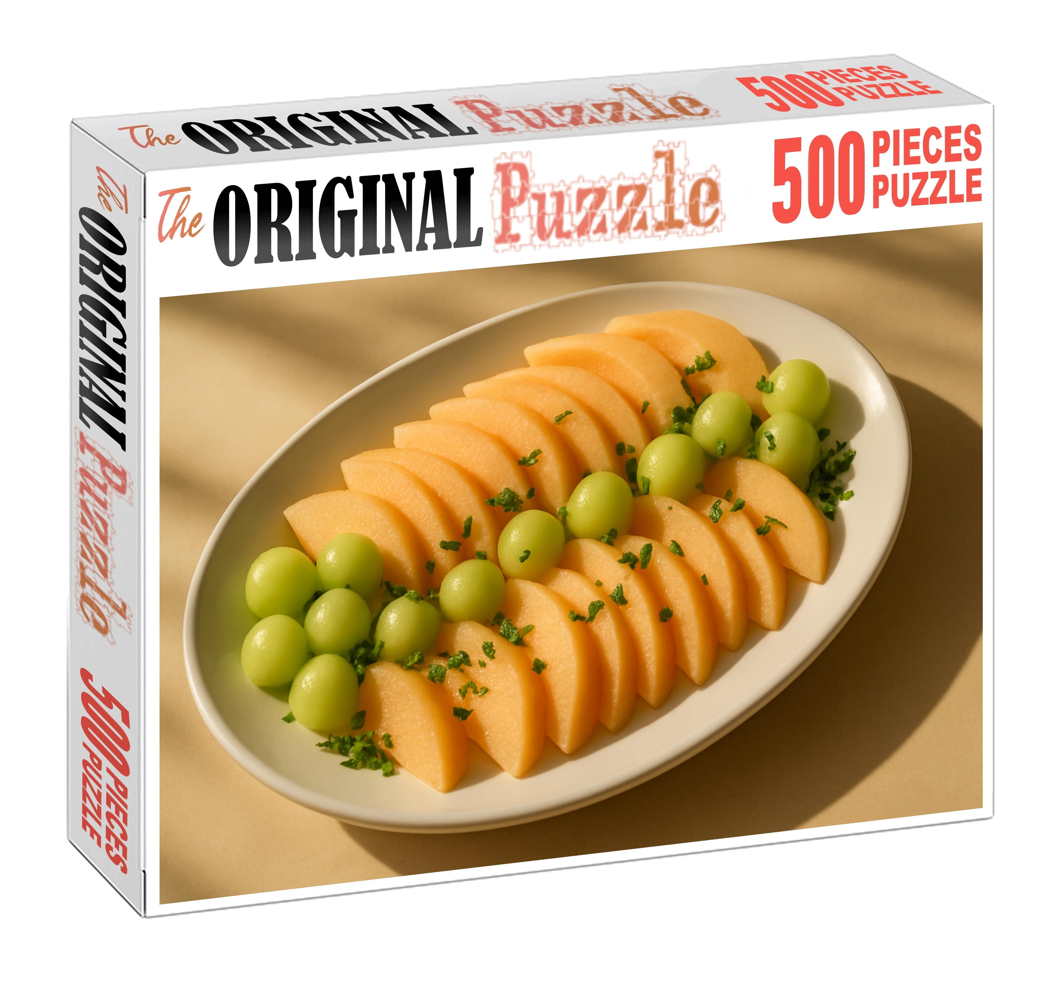 Sun-kissed Melon Medley Artful Arrangement Of Slices And Balls Puzzle Challenge