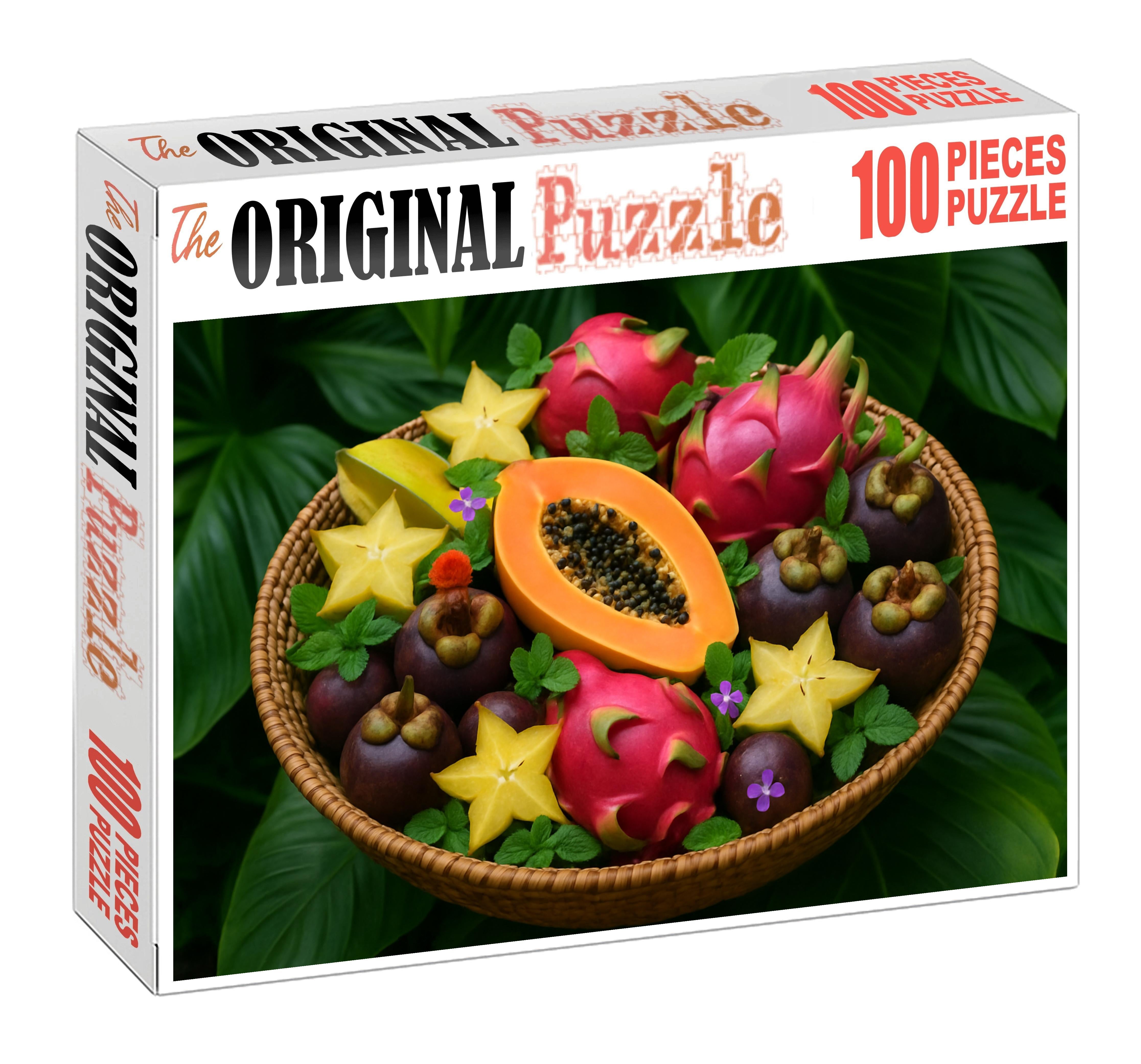 Jungle Splash Exotic Tropical Fruits In A Cascading Bowl Puzzle Challenge