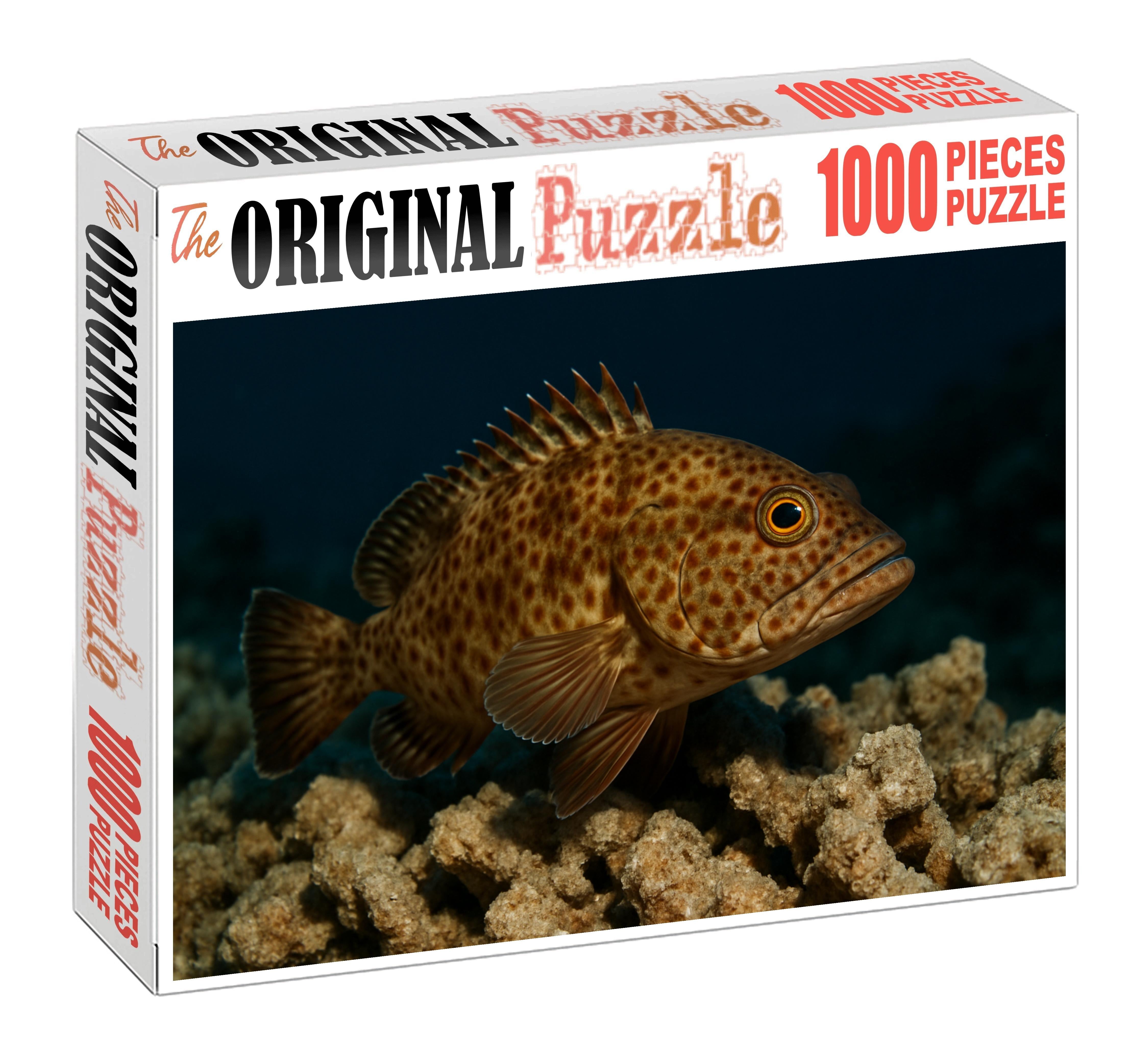 Bronze-spotted Reef Hawkfish Agile Perch With Patterned Body And Keen Eyes Mini Puzzle