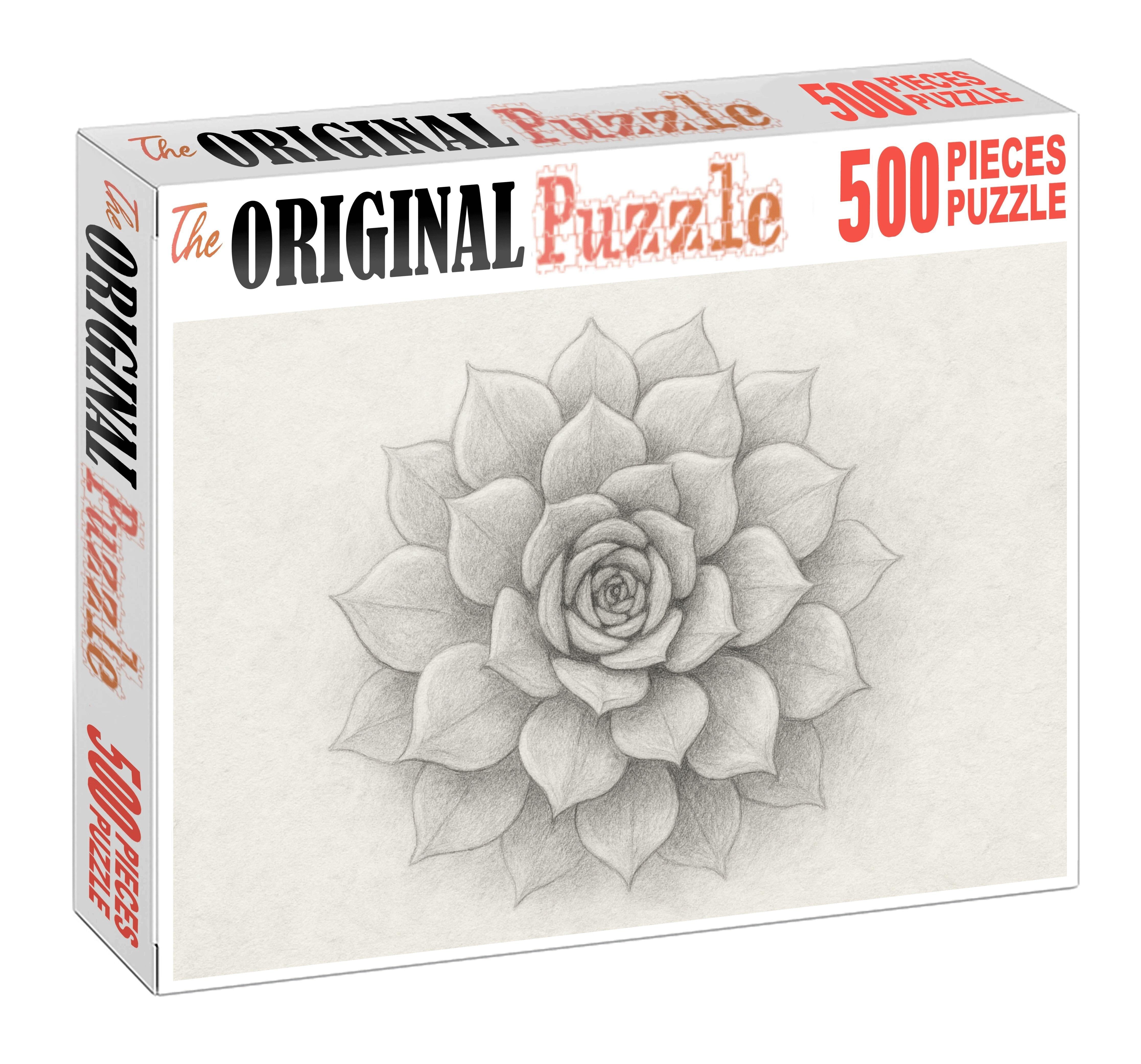 Botanical Spiral Study Fluid Watercolor Pencil On Textured Paper Custom Jigsaw Puzzle