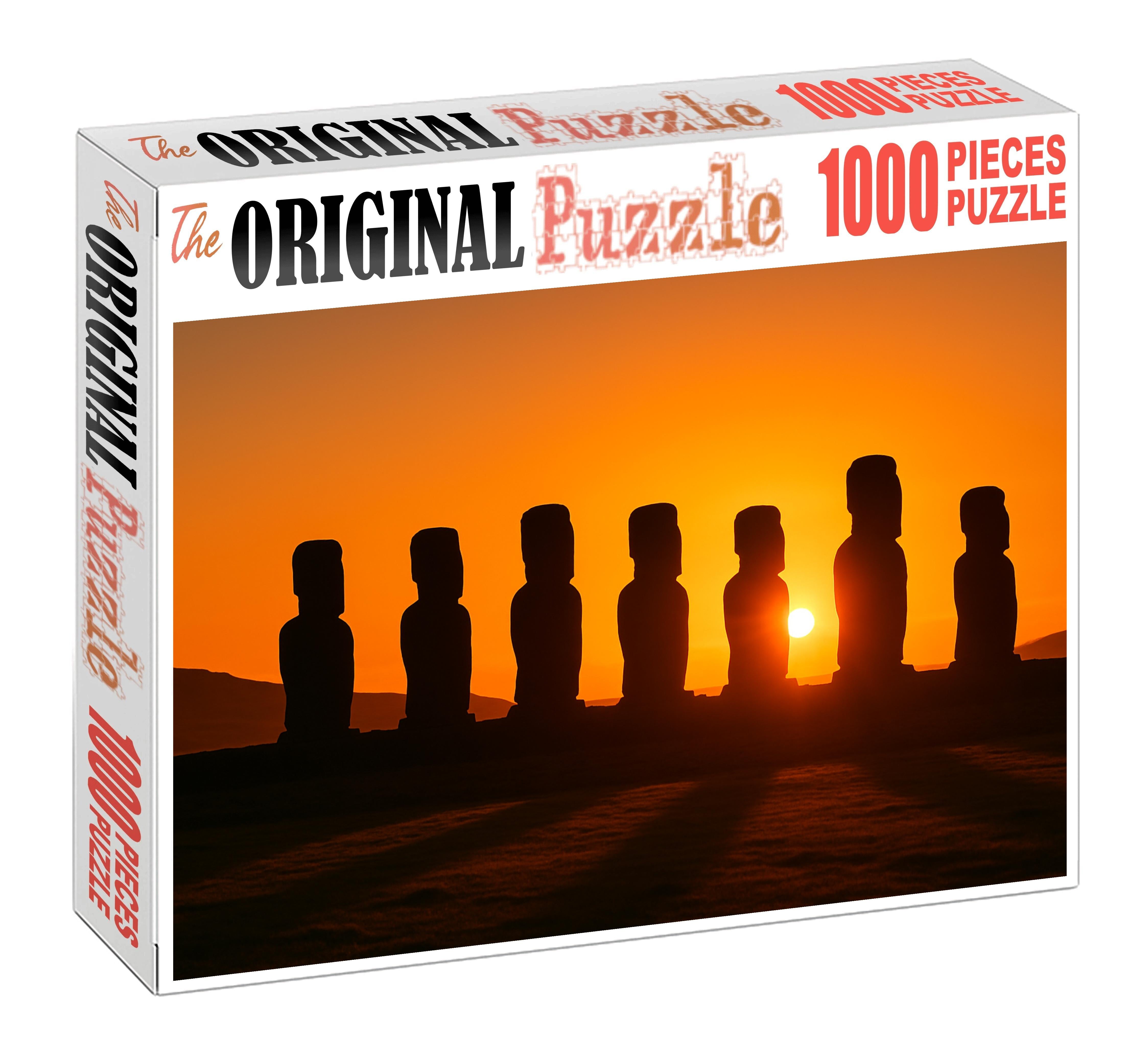 Moai Statues Easter Island Chile Identified By 5690 Worldwide As Enigmatic Stone Giants Of Polynesian Heritage Unique Puzzle Design