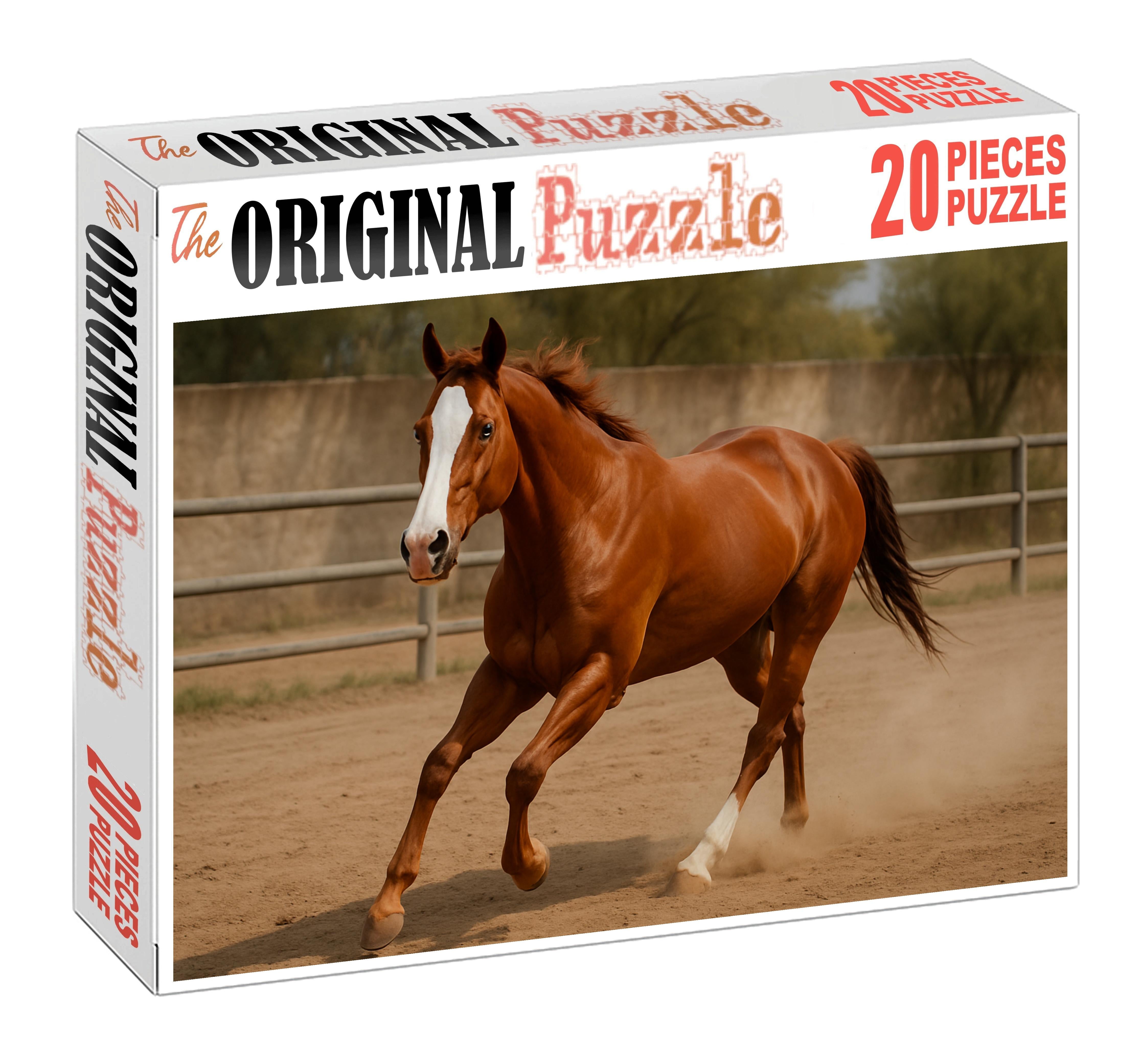 Chestnut Blaze Quarter Horse Athletic Mare With Powerful Hindquarters Large Format Puzzle