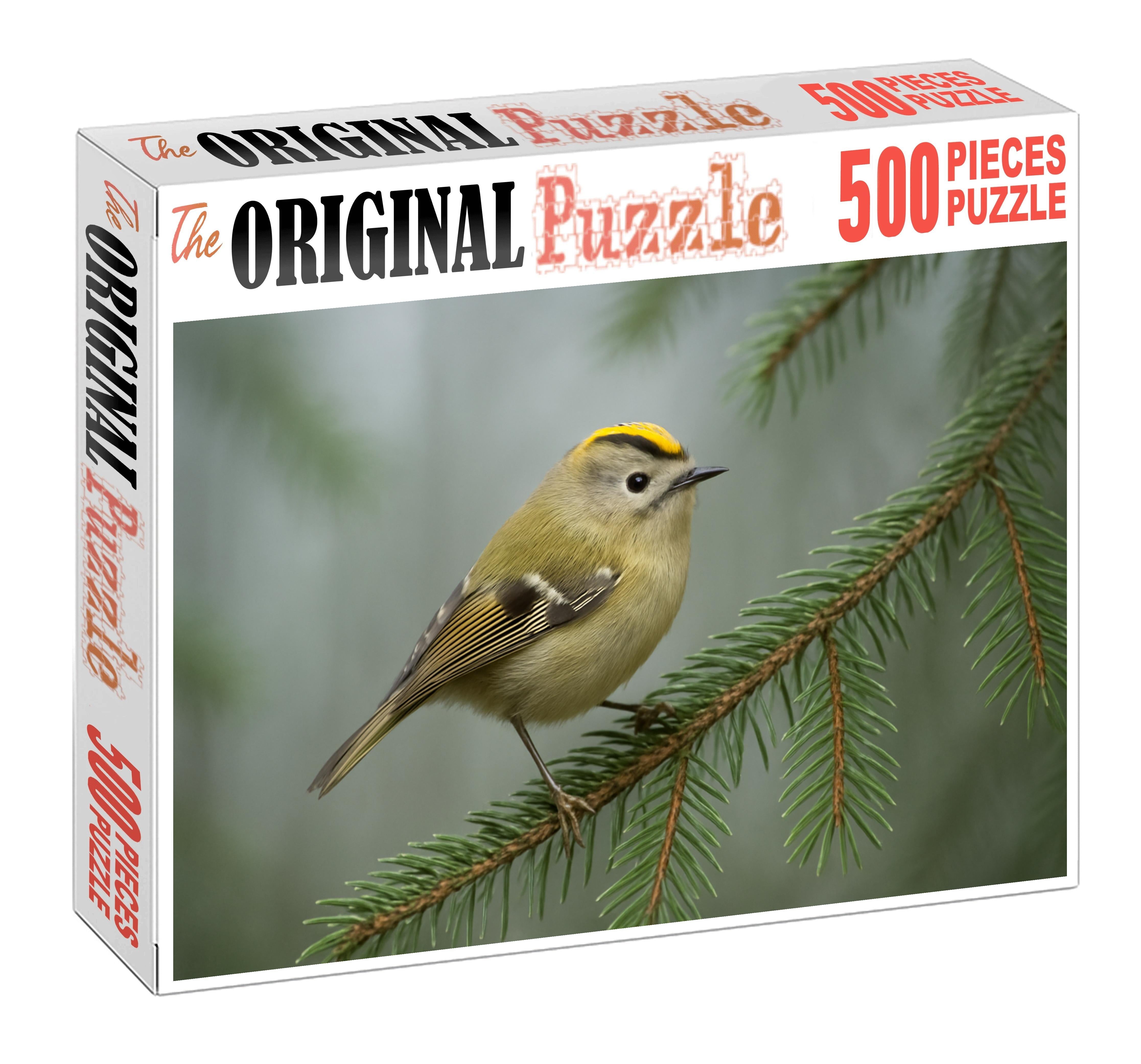 Golden-crowned Kinglet Tiny Woodland Sprite Large Format Puzzle