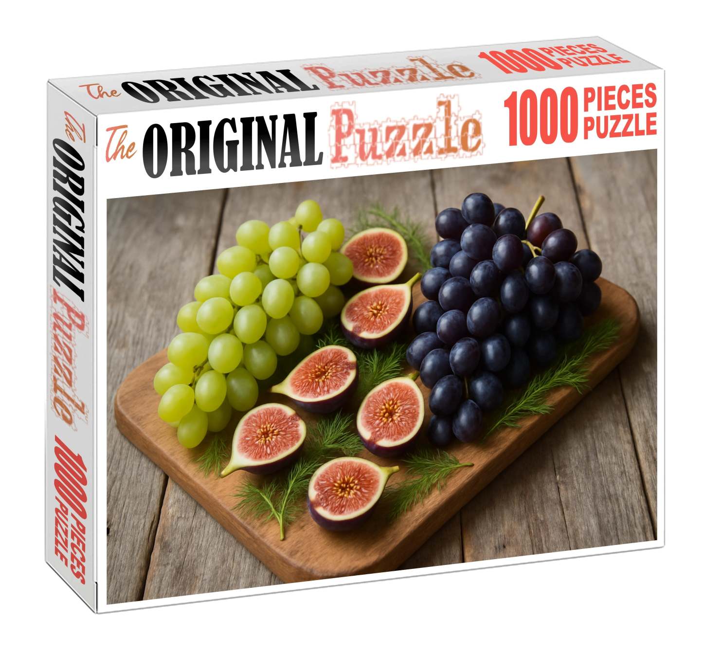 Lush Vineyard Grape Clusters Intertwined With Figs And Fennel Fronds 20 Piece Puzzle
